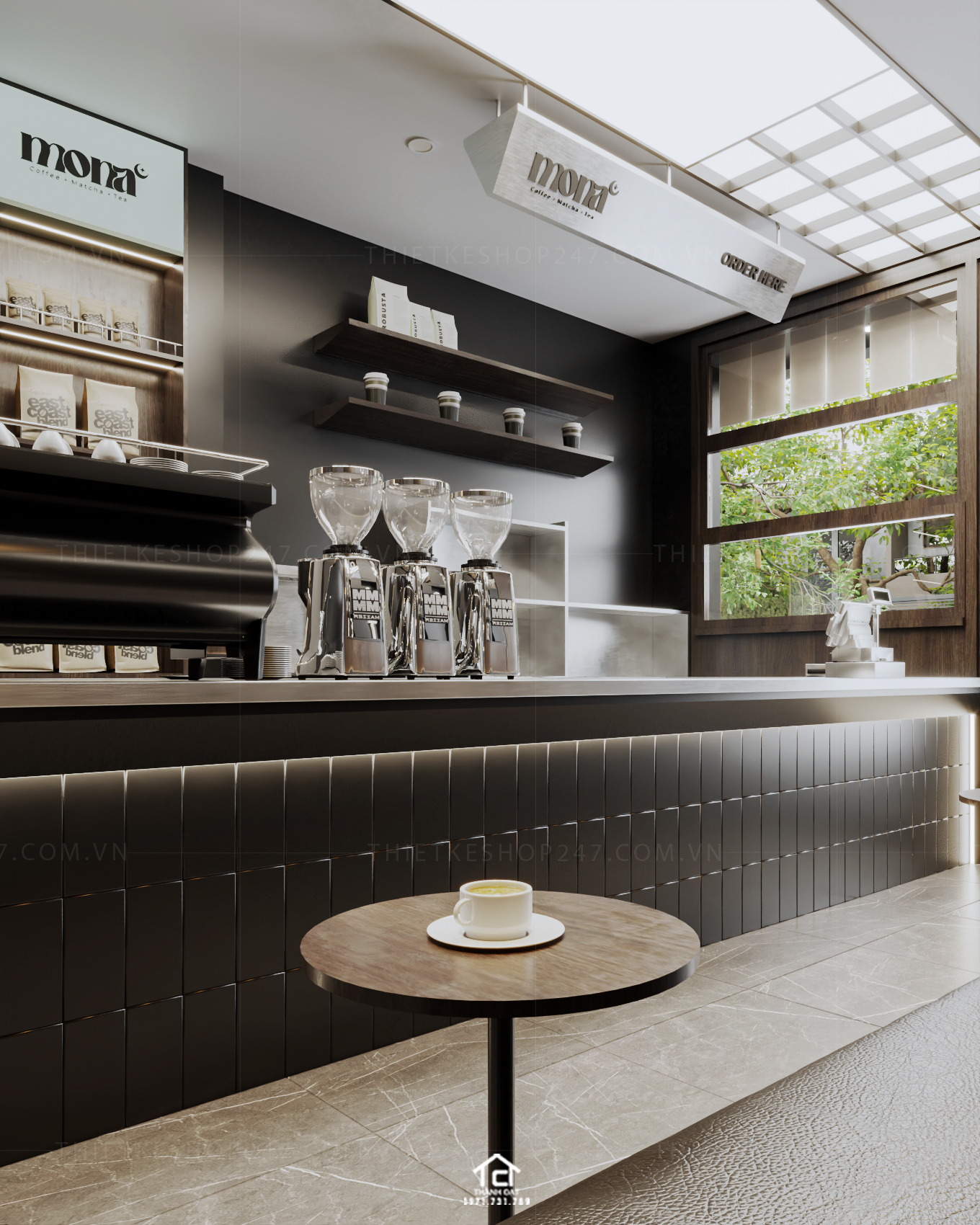 thiết kế quán cafe đẹp sang trọng