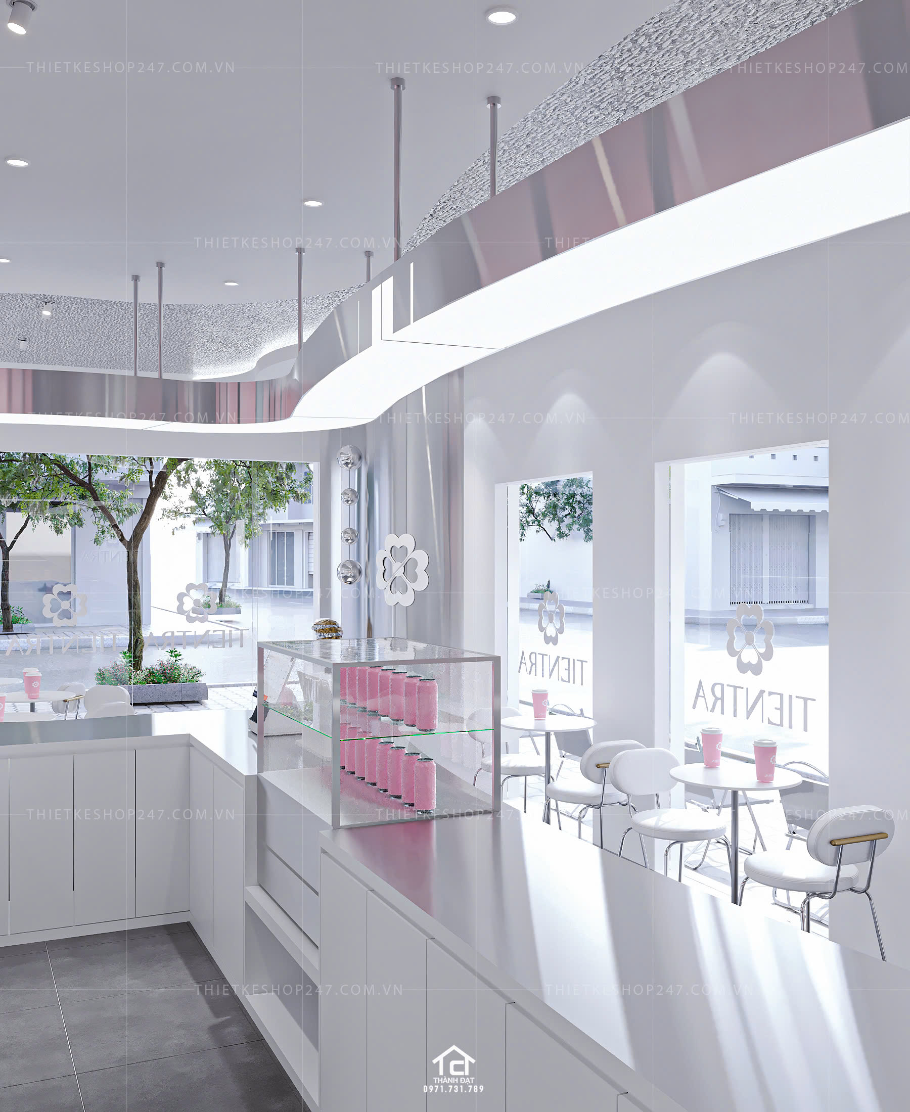 thiết kế quán trà sữa đẹp