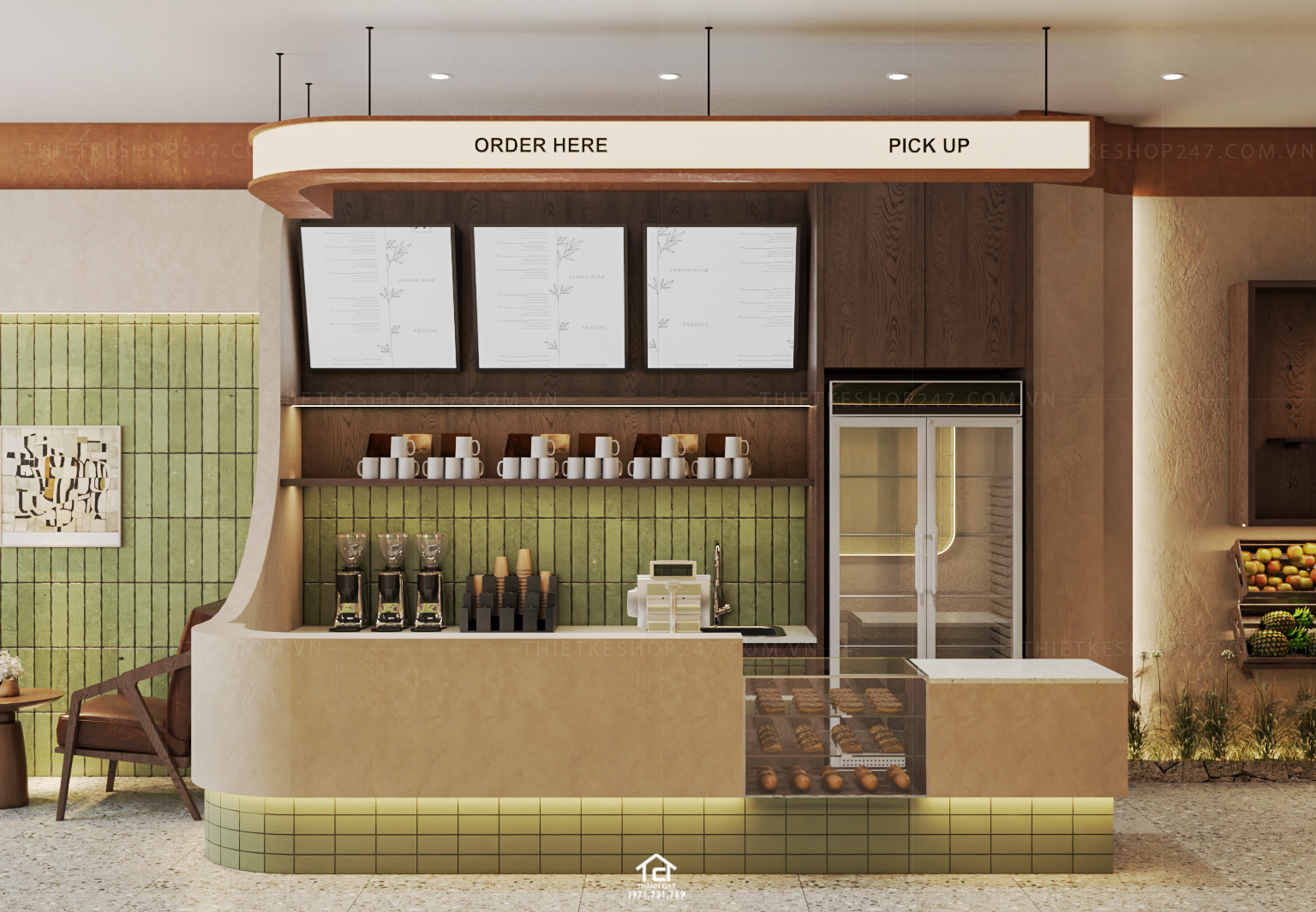 thiết kế quán trà sữa, cafe đẹp đẳng cấp