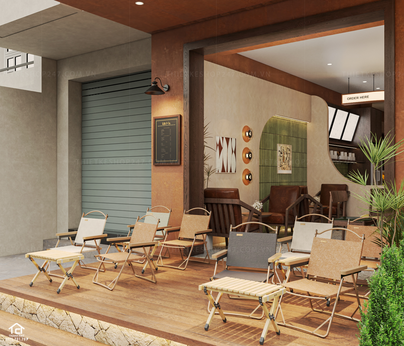 thiết kế quán trà sữa, cafe đẹp ấn tượng