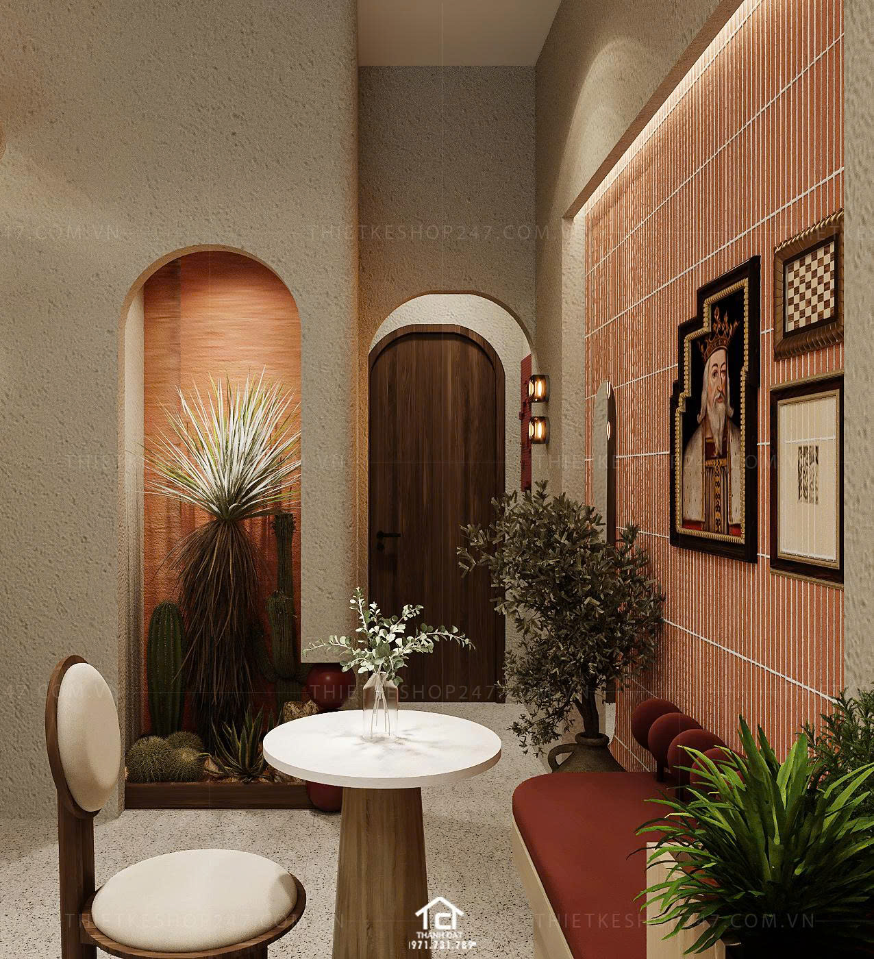 thiết kế quán trà sữa, cafe đẹp bắt mắt