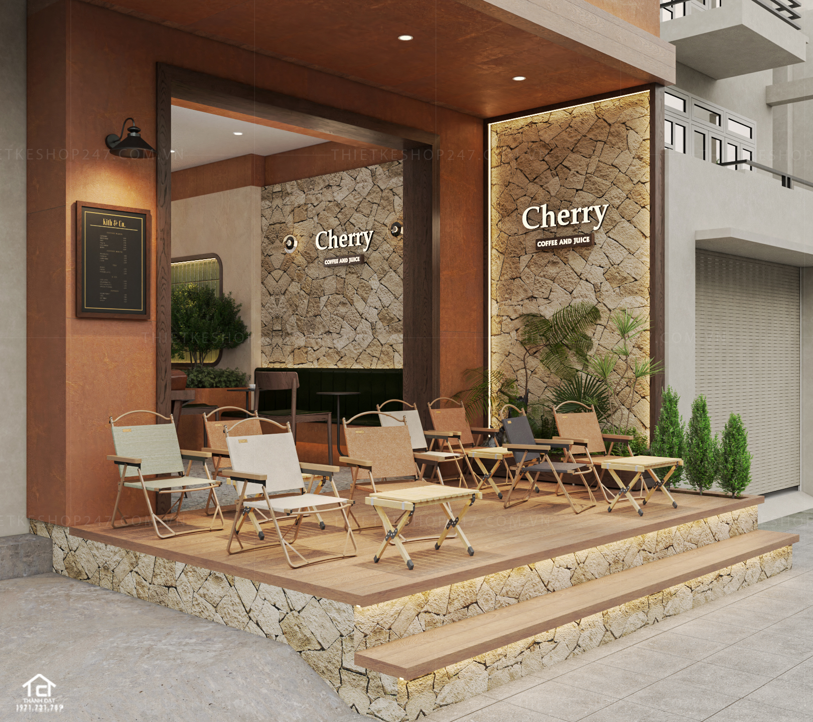 thiết kế quán trà sữa, cafe đẹp hiện đại