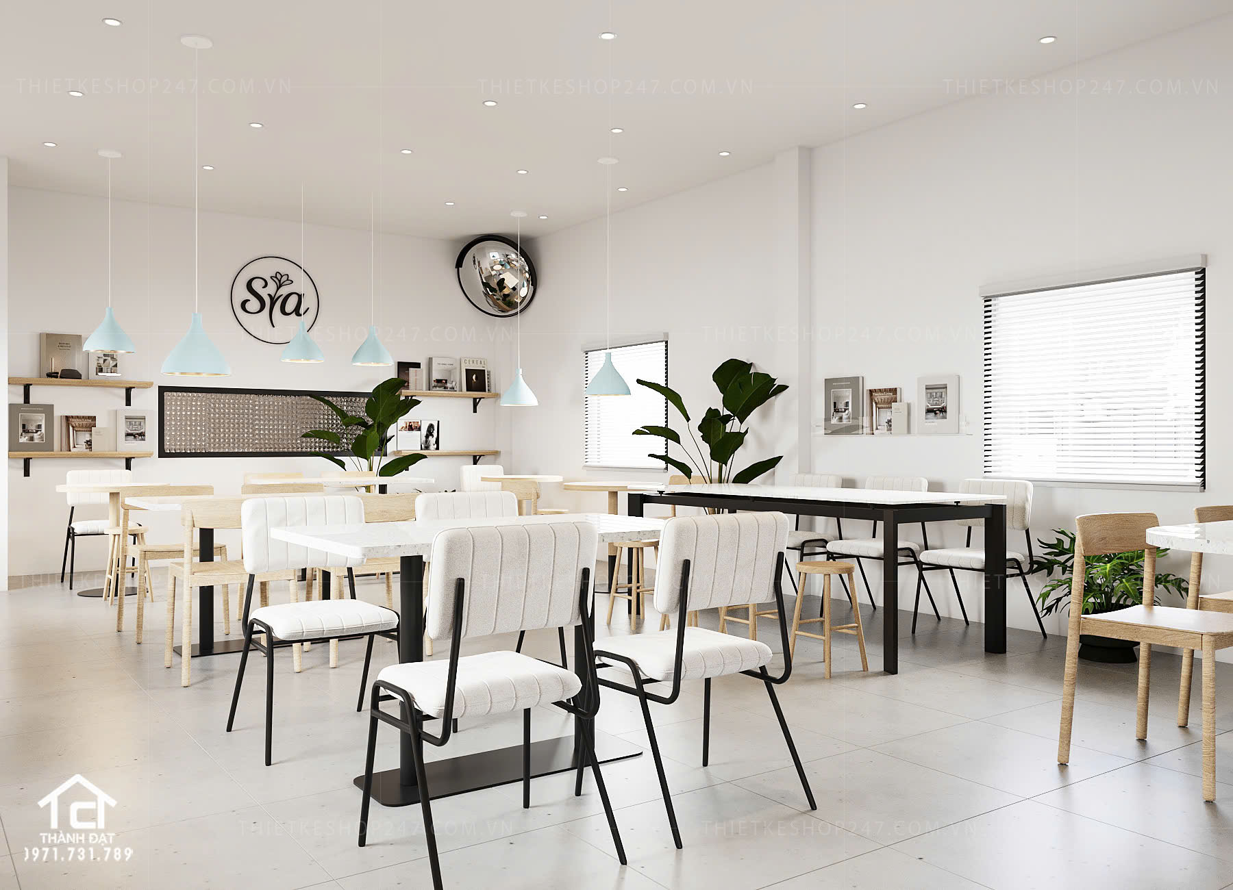 thiết kế quán trà sữa, cafe đẹp lôi cuốn