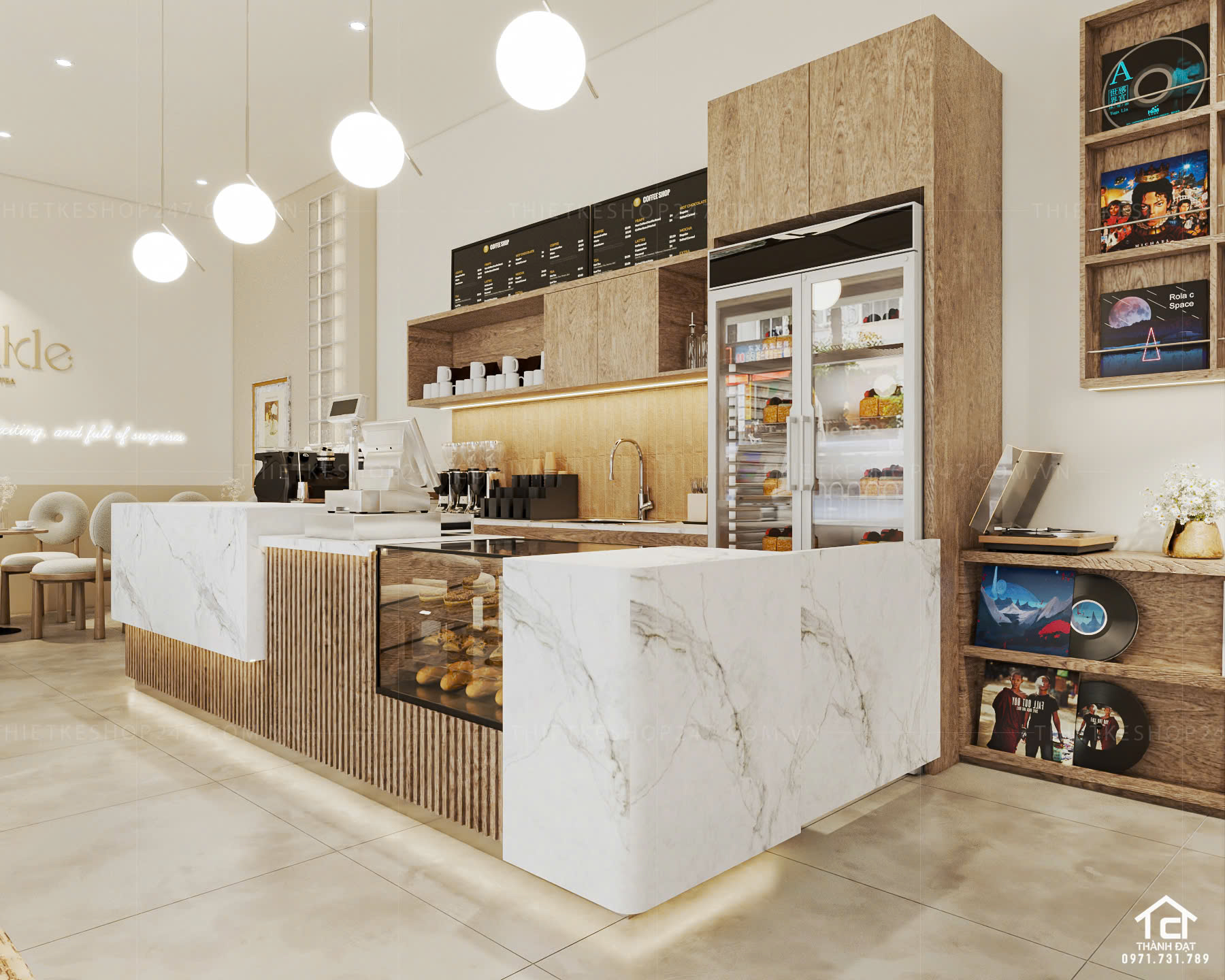 Thiết kế quán trà sữa, cafe đẹp lôi cuốn