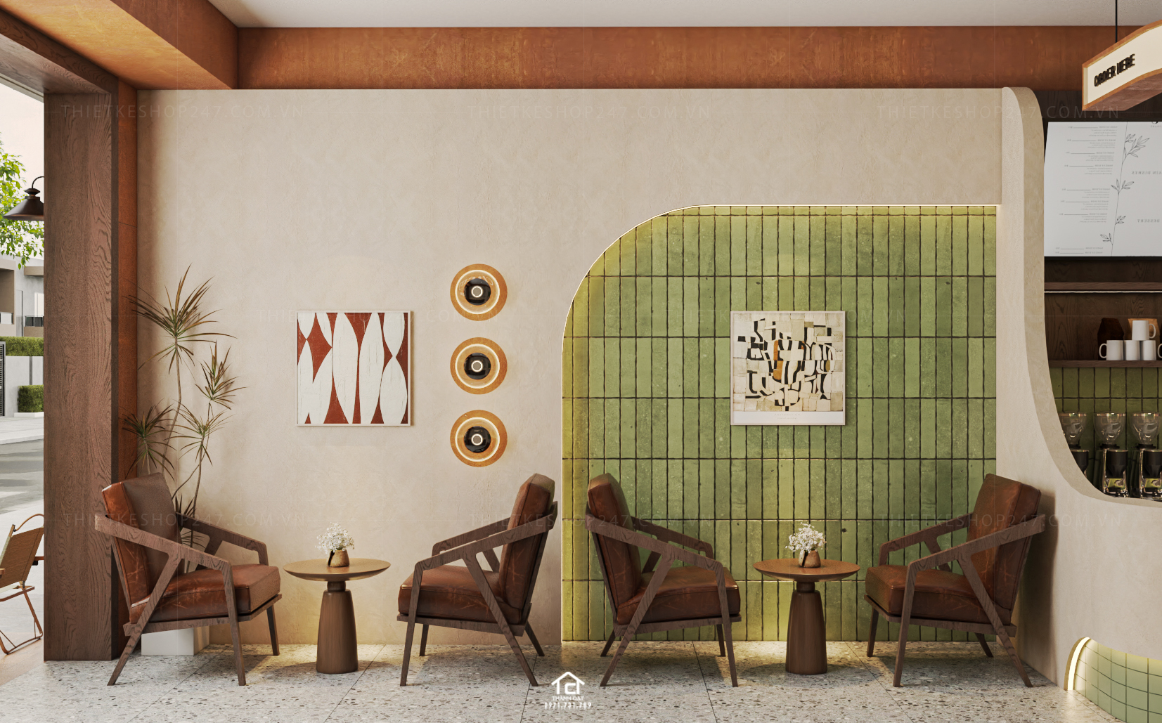 thiết kế quán trà sữa, cafe đẹp lôi cuốn