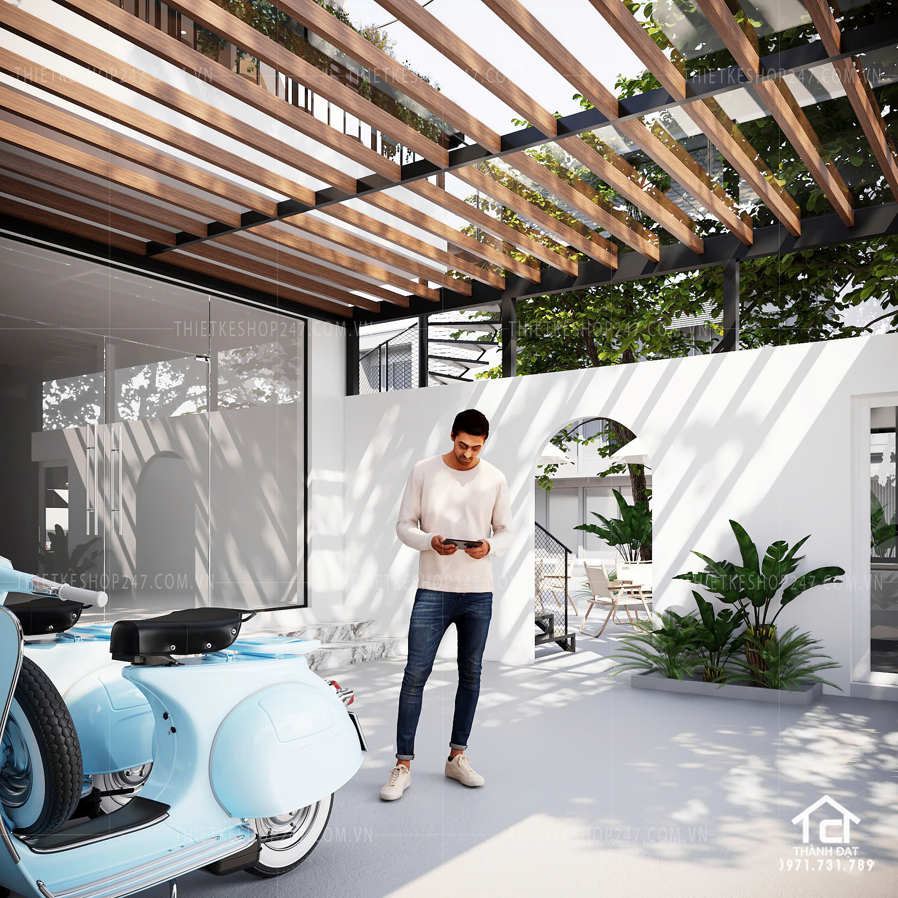 thiết kế quán trà sữa, cafe đẹp lung linh
