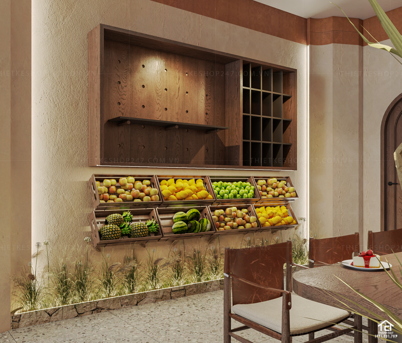 thiết kế quán trà sữa, cafe đẹp năng động