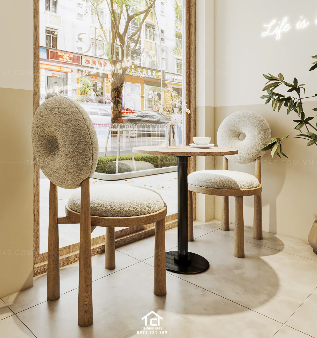 Thiết kế quán trà sữa, cafe đẹp sinh động