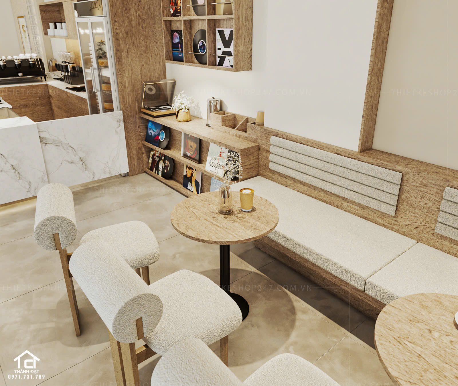 Thiết kế quán trà sữa, cafe đẹp thu hút