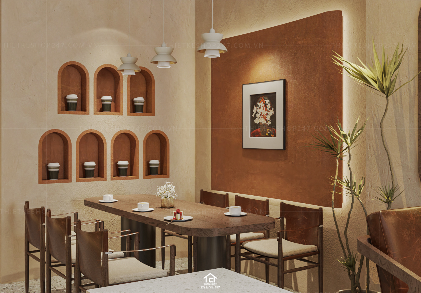 thiết kế quán trà sữa, cafe đẹp thu hút