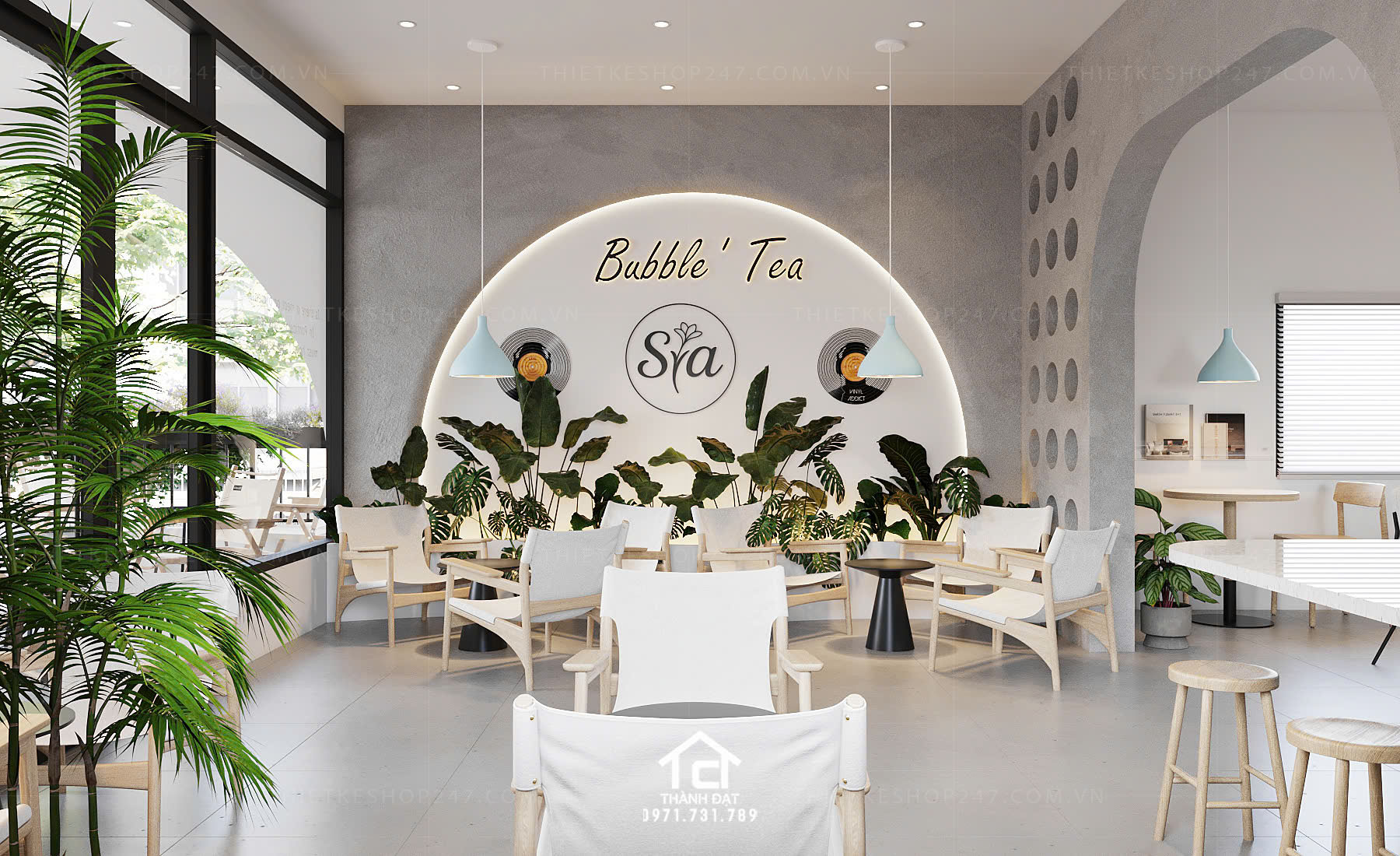 thiết kế quán trà sữa, cafe đẹp tinh tế