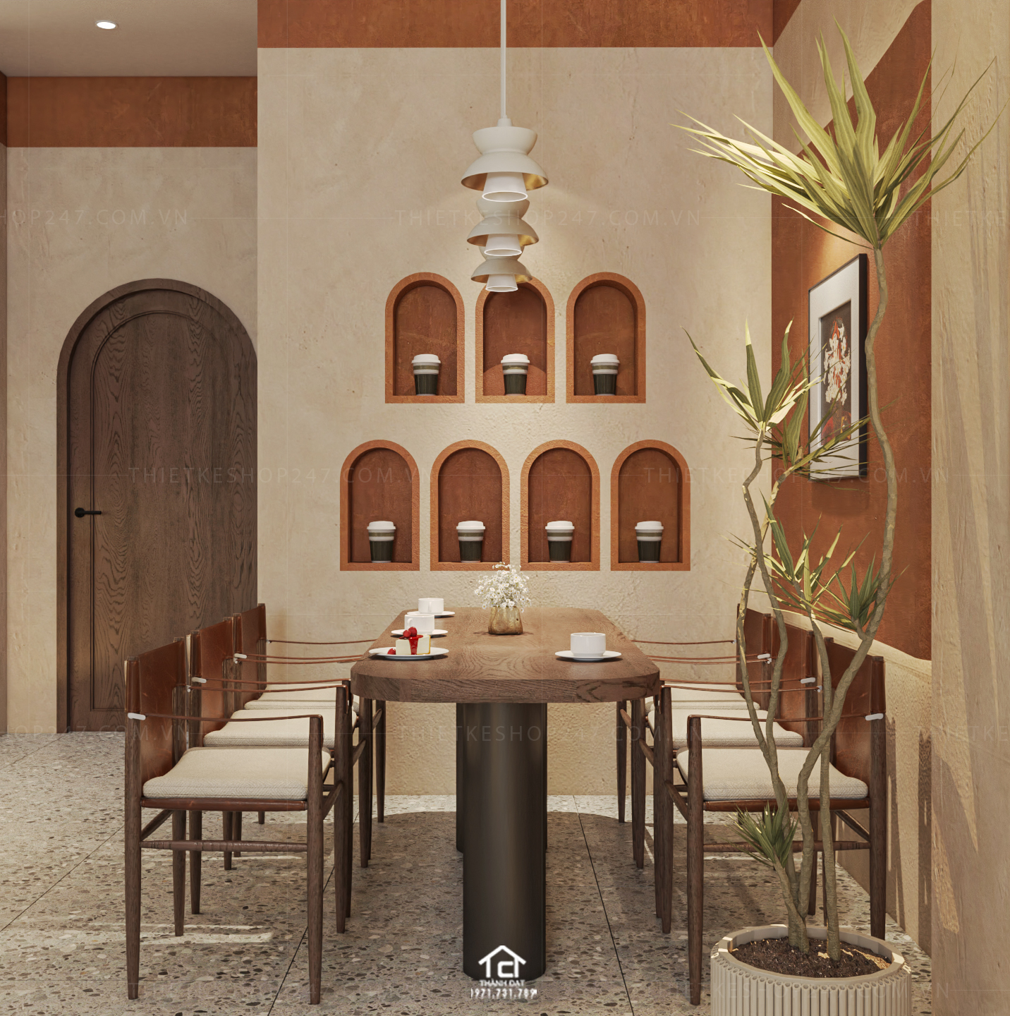 thiết kế quán trà sữa, cafe đẹp thu hút