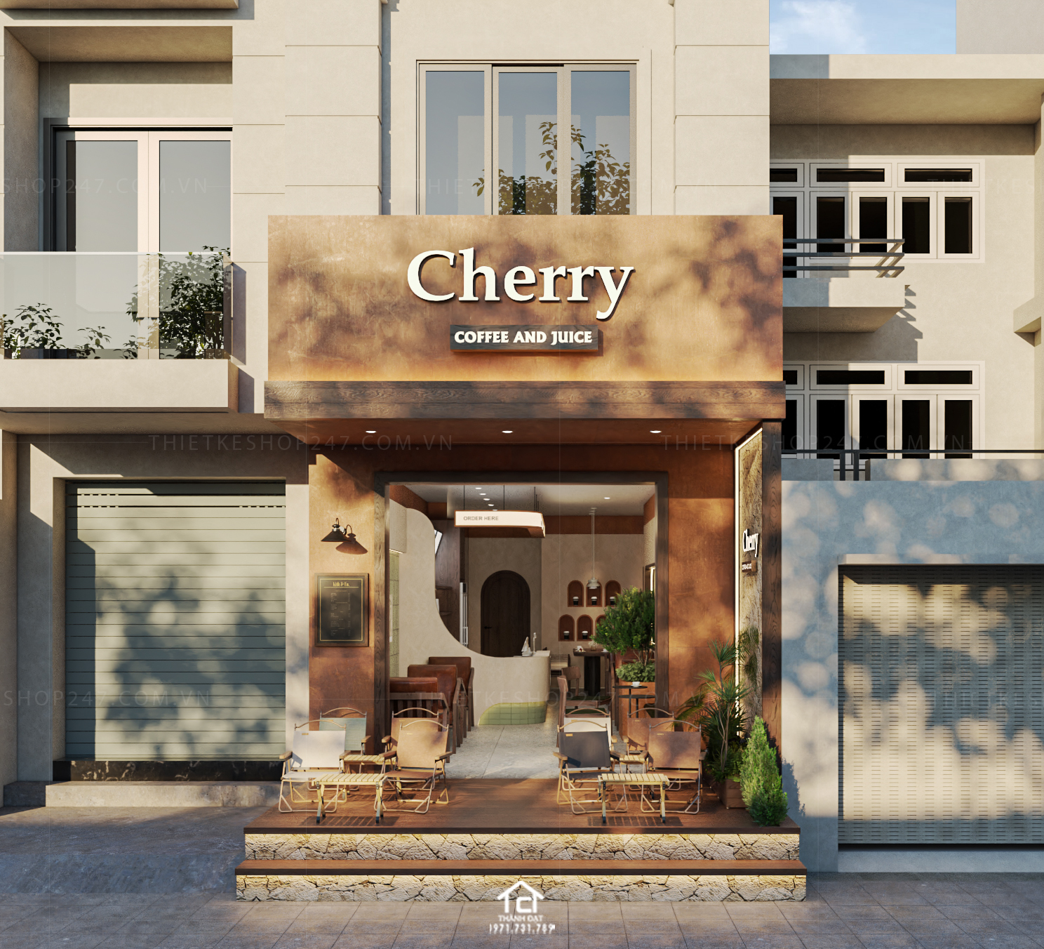 thiết kế quán trà sữa, cafe đẹp và sang