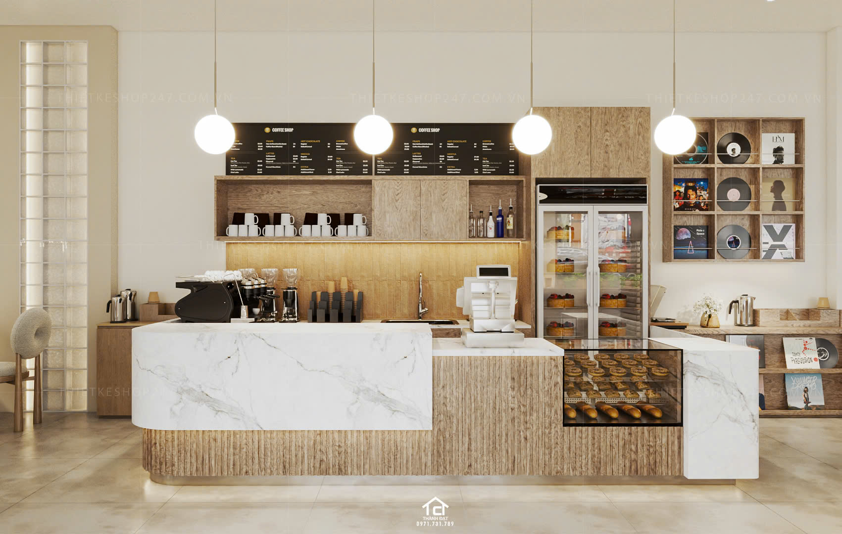 Thiết kế quán trà sữa, cafe đẹp xinh