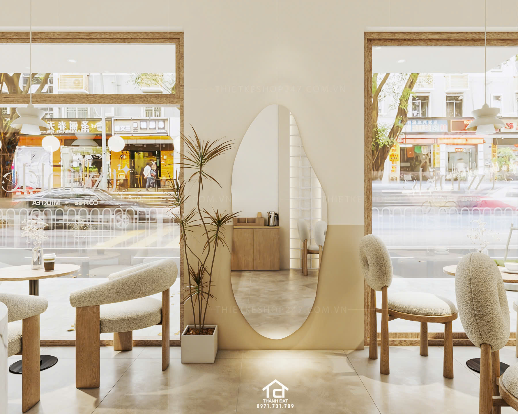Thiết kế quán trà sữa, cafe nổi bật