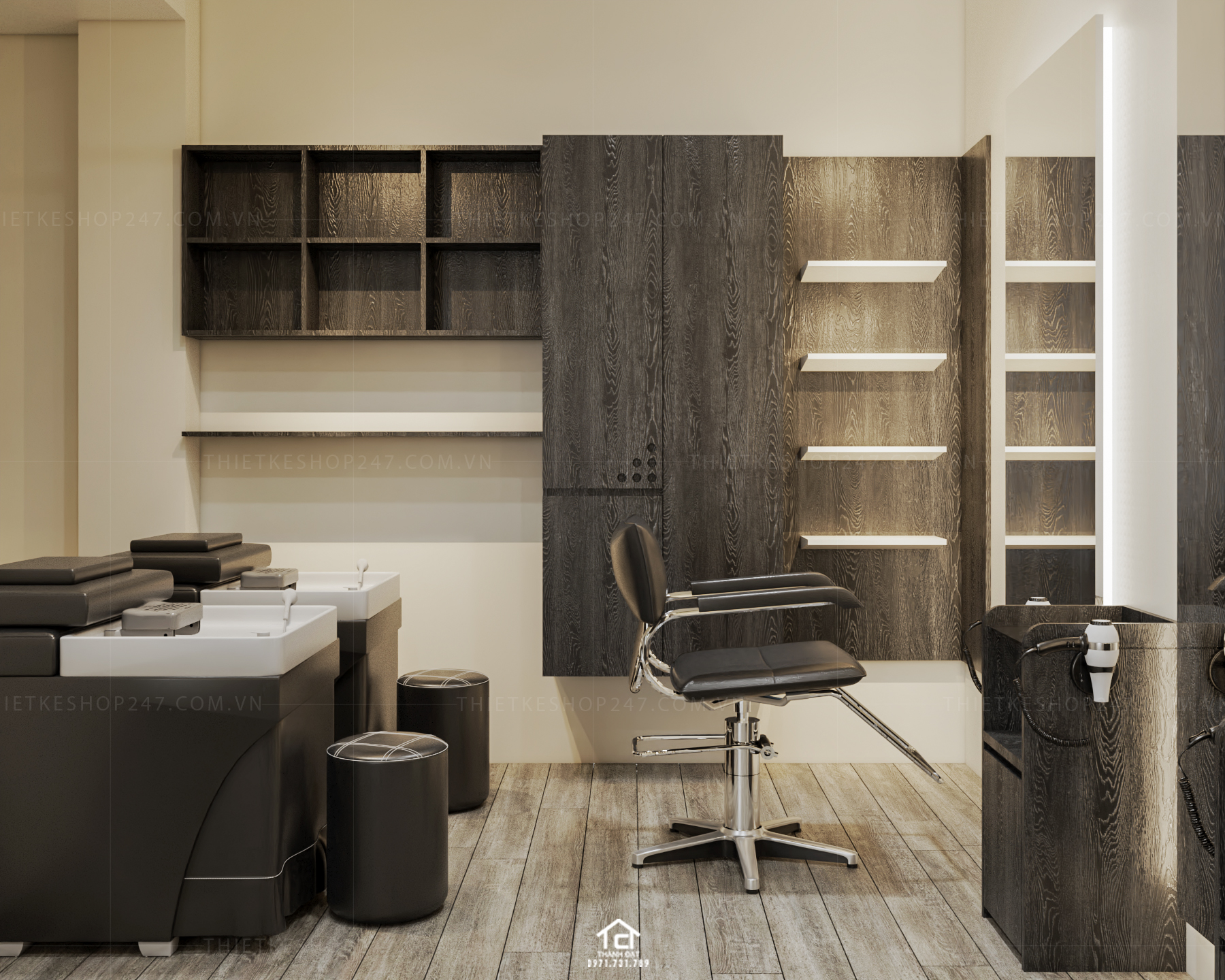 Thiết kế salon tóc đẹp ấn tượng