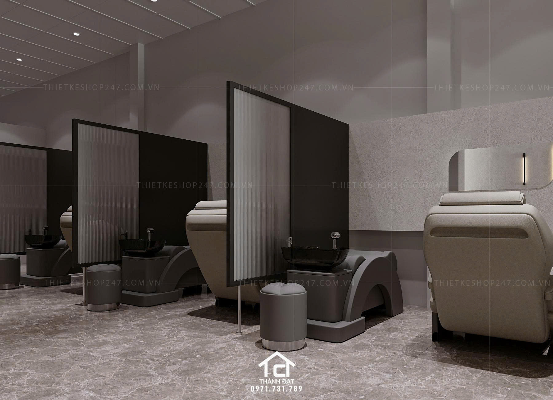 Thiết kế salon tóc đẹp bắt mắt