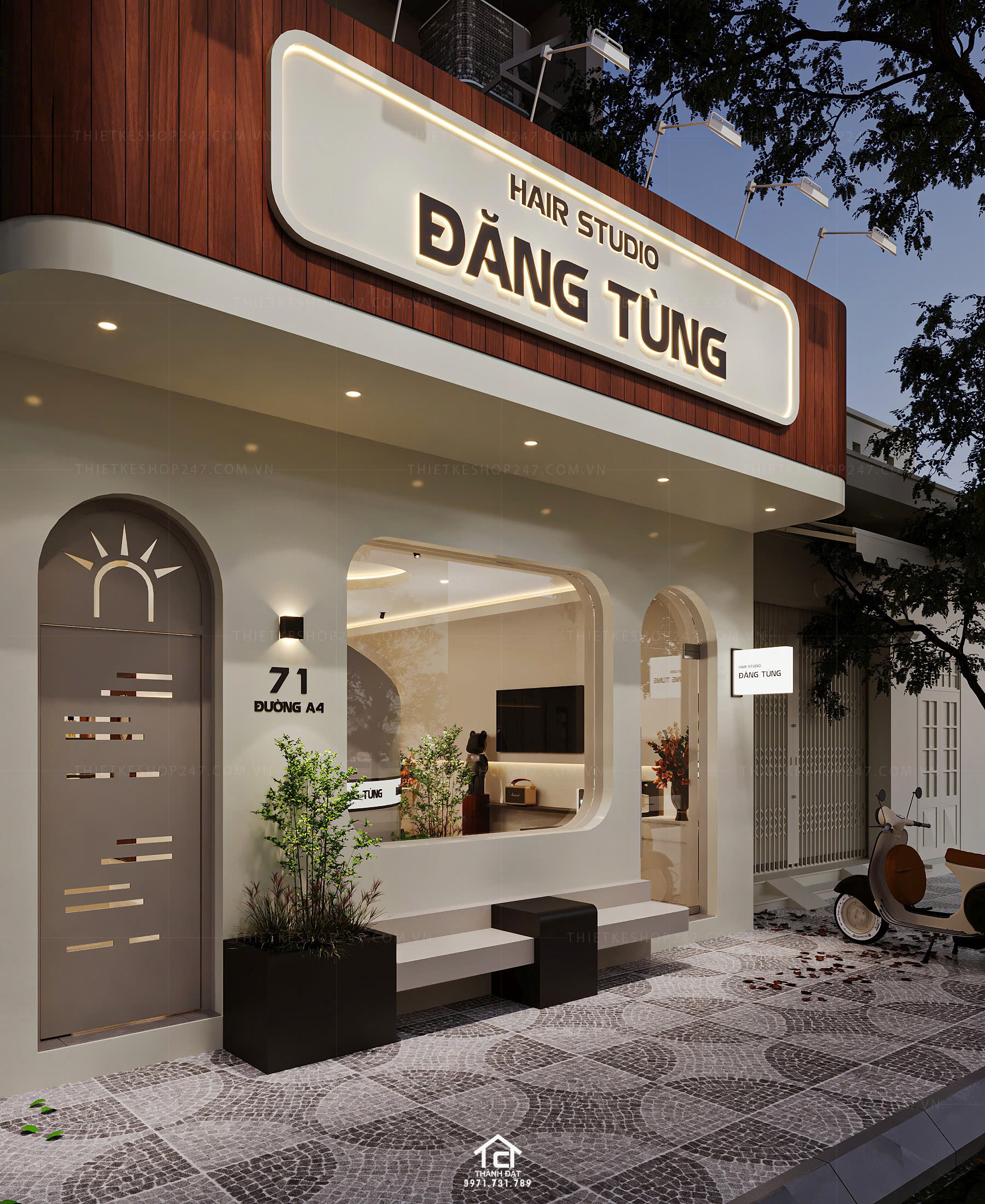 Thiết kế salon tóc đẹp hiện đại