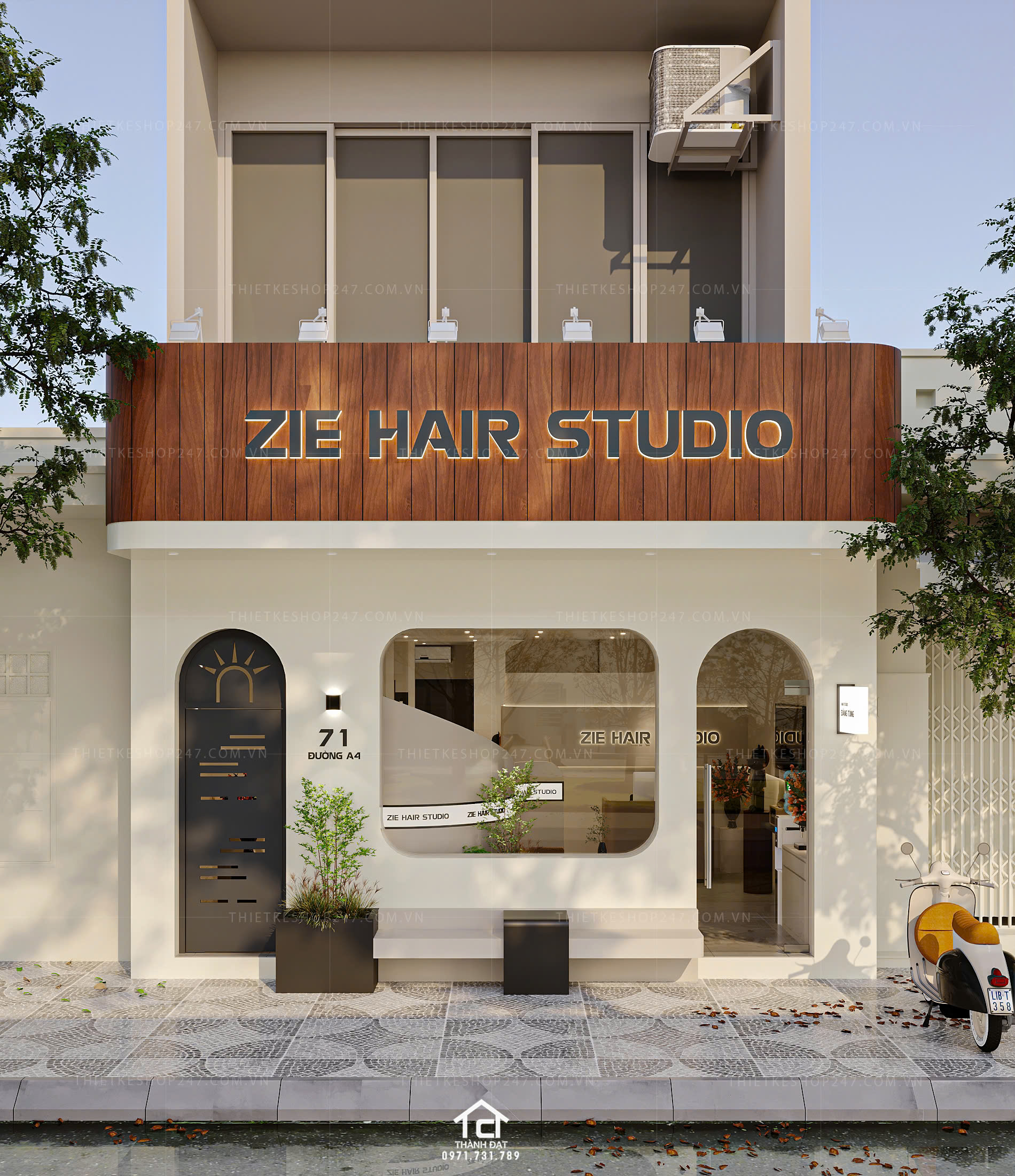 Thiết kế salon tóc đẹp hiện đại