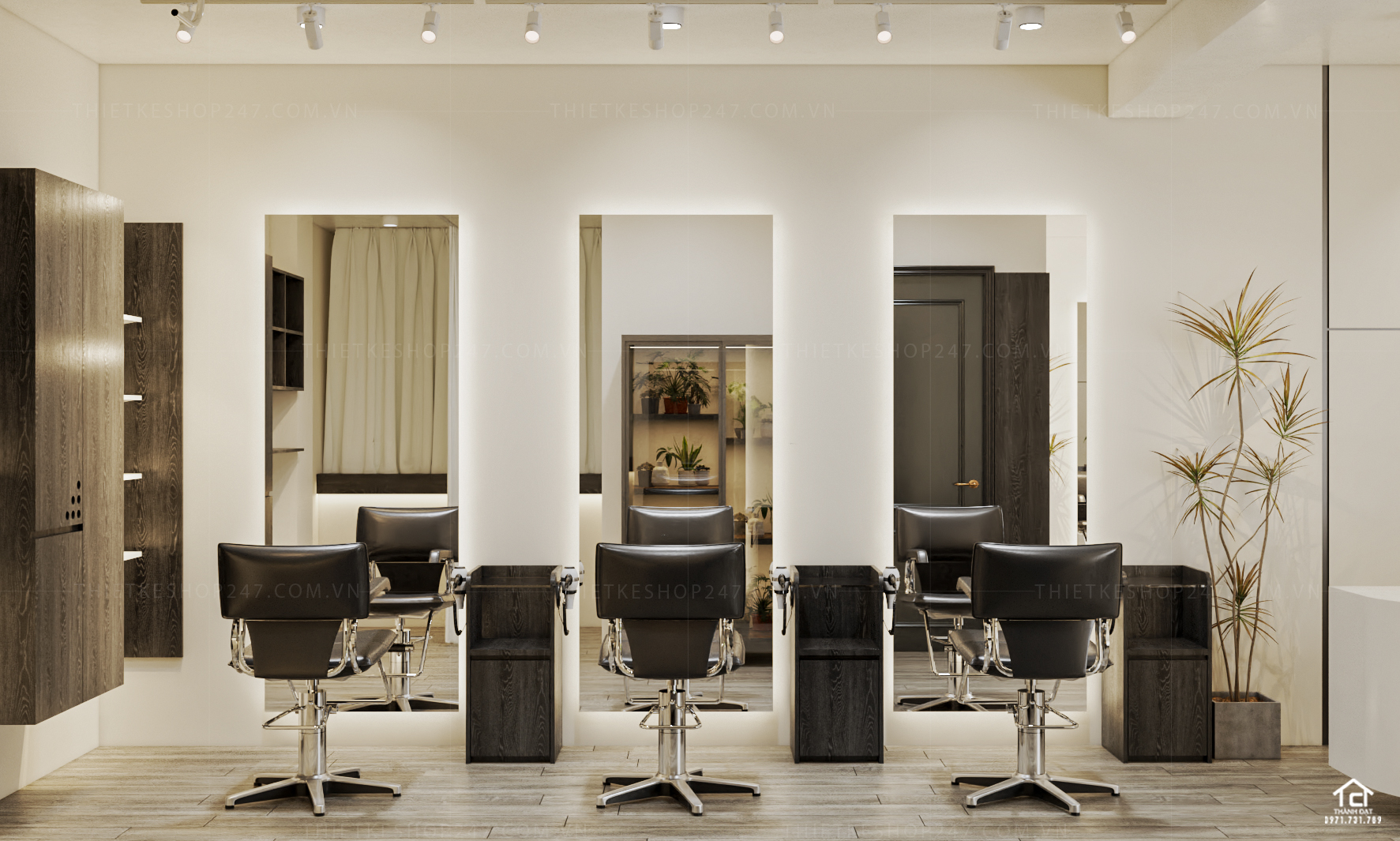 Thiết kế salon tóc đẹp hiện đại