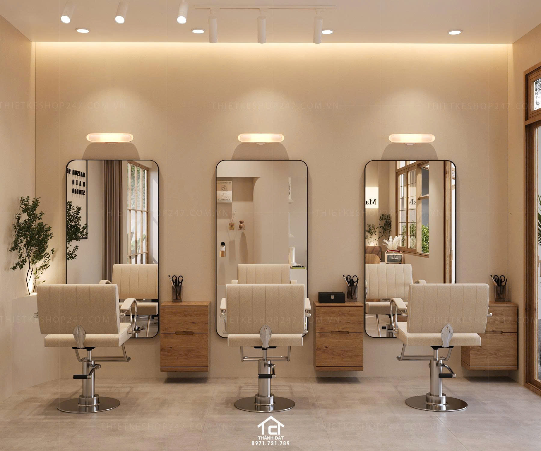 thiết kế salon tóc đẹp lôi cuốn