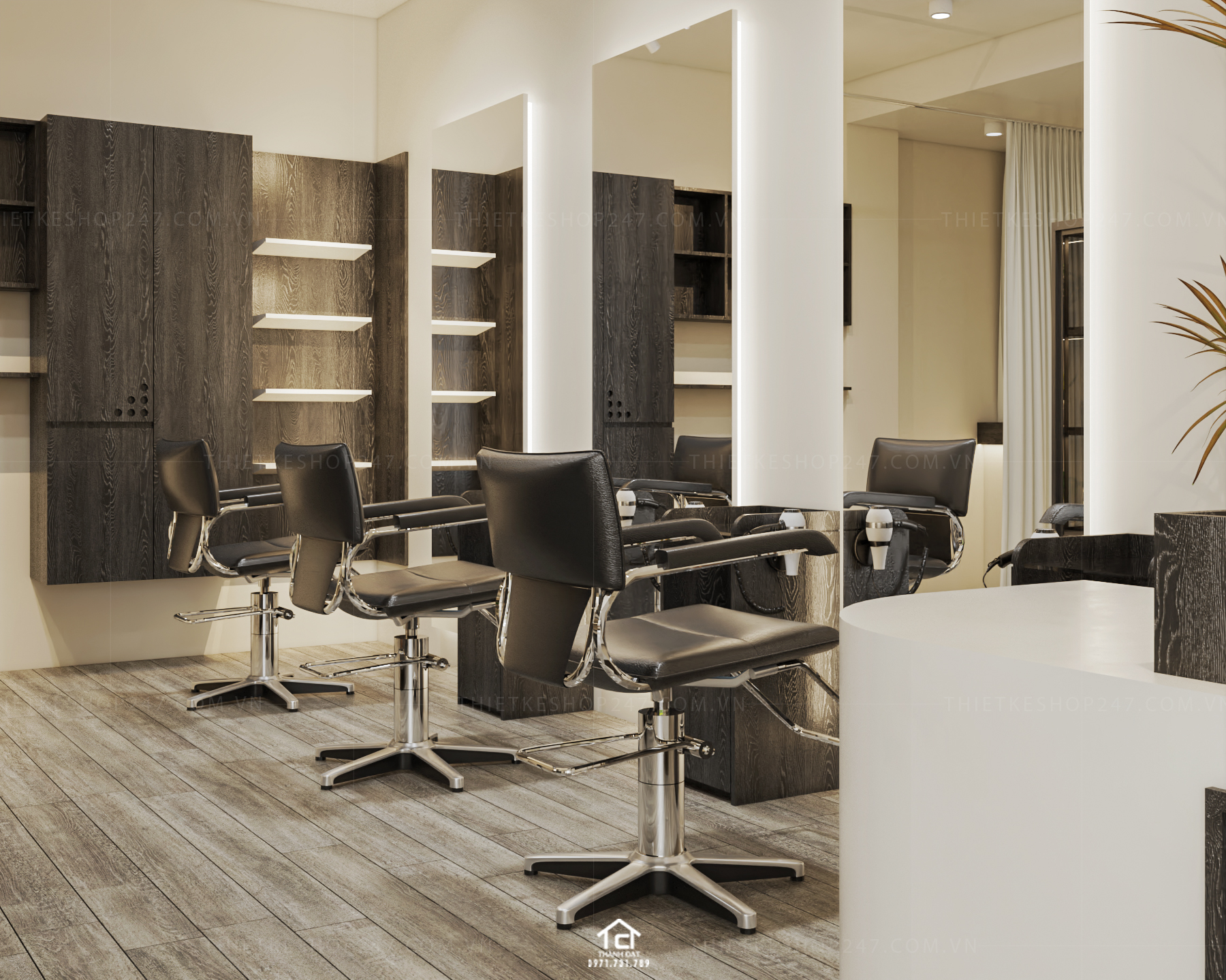 thiết kế salon tóc đẹp lôi cuốn