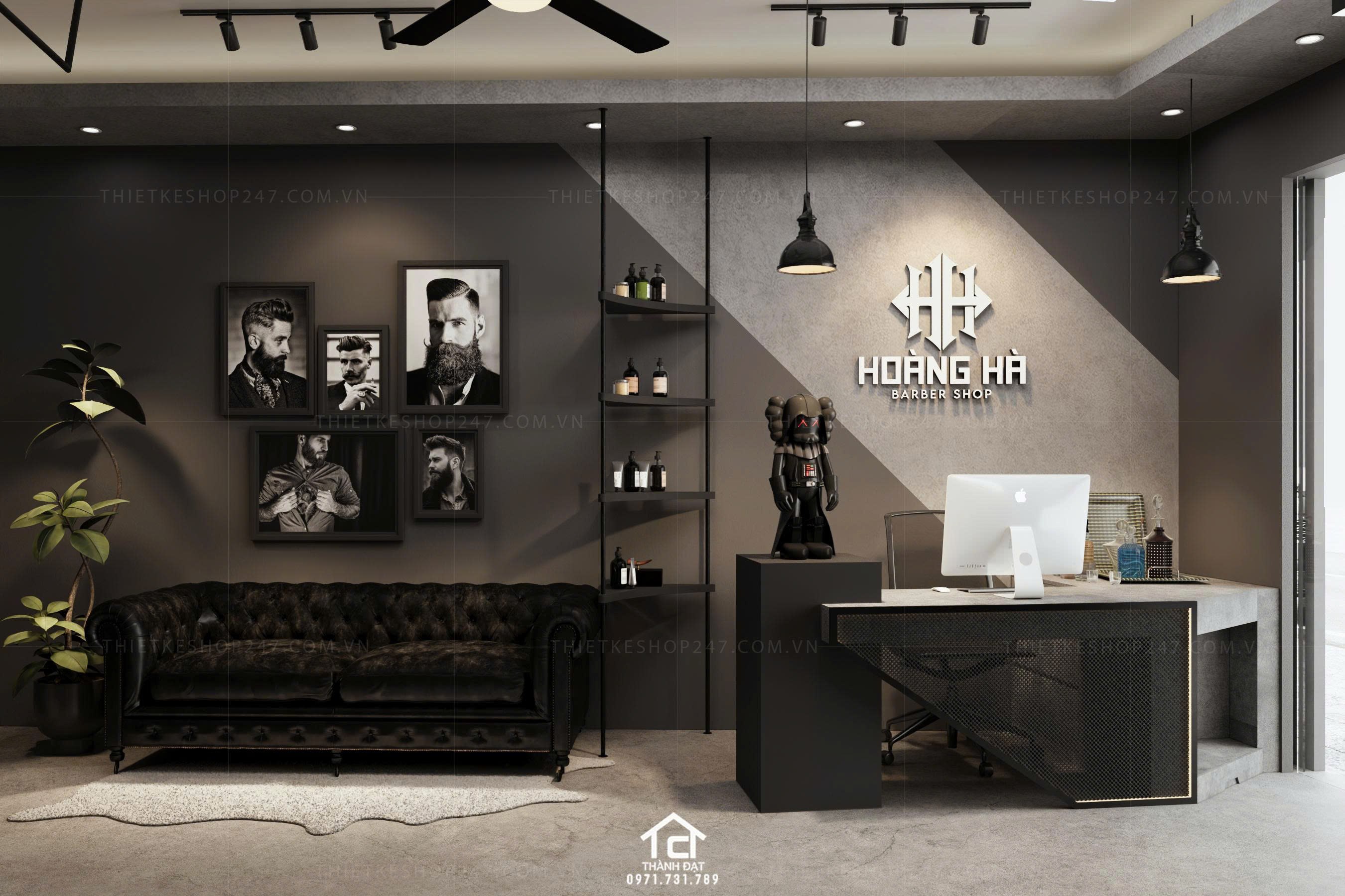 thiết kế salon tóc đẹp năng động