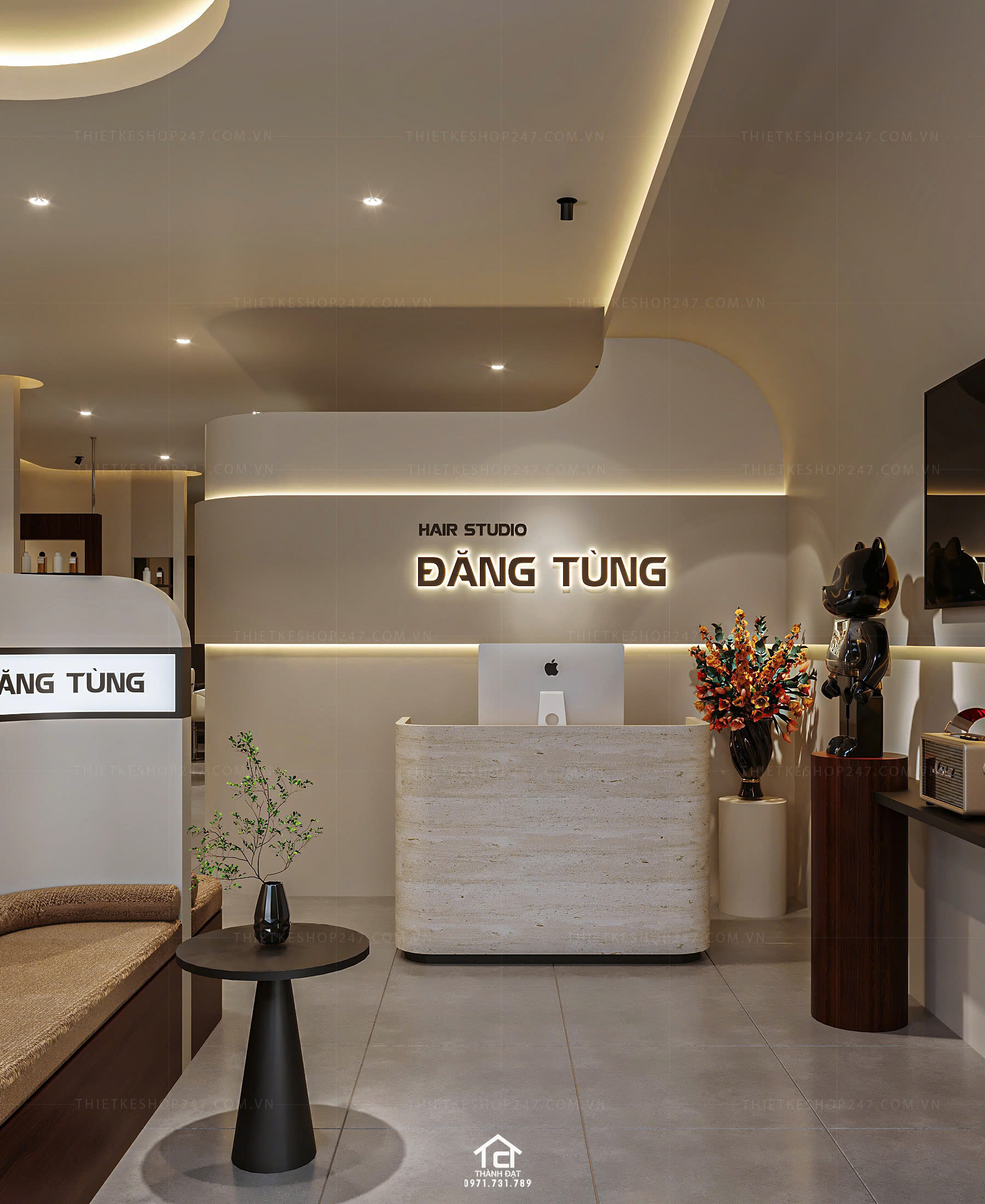 Thiết kế salon tóc đẹp năng động