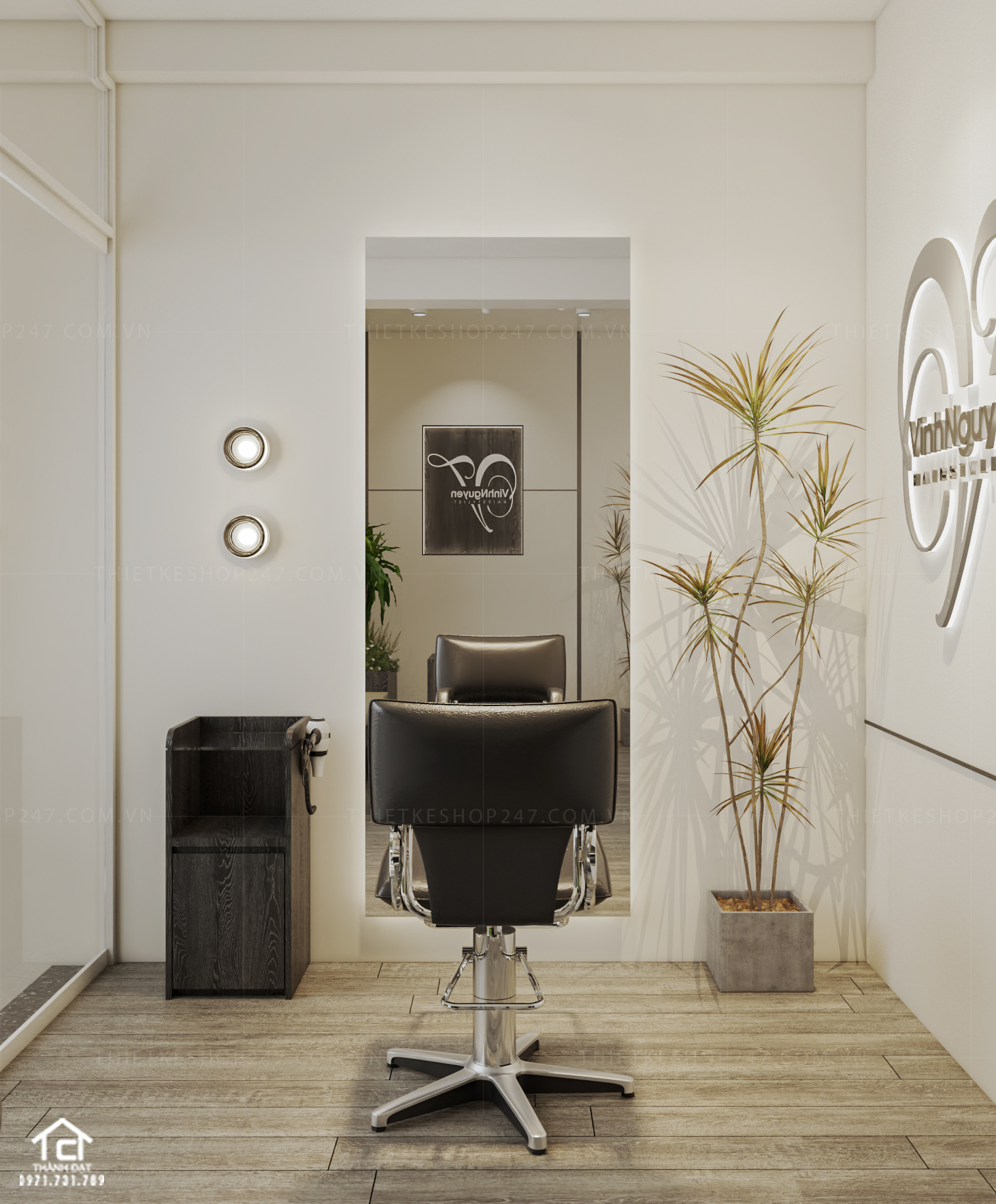 Thiết kế salon tóc đẹp nổi bật