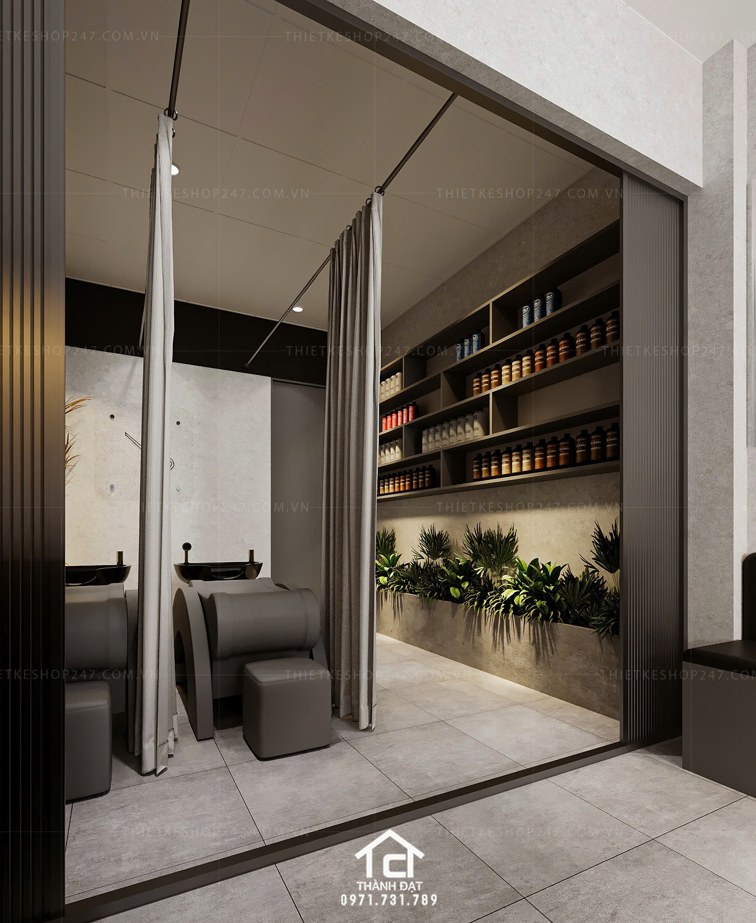 thiết kế salon tóc đẹp nổi bật