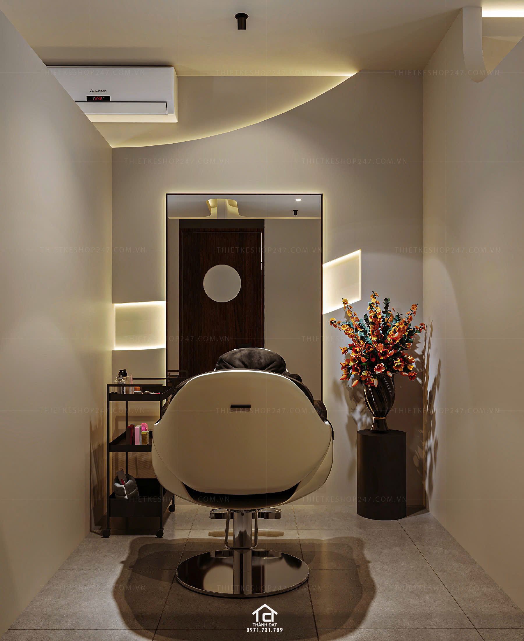 Thiết kế salon tóc đẹp phong cách