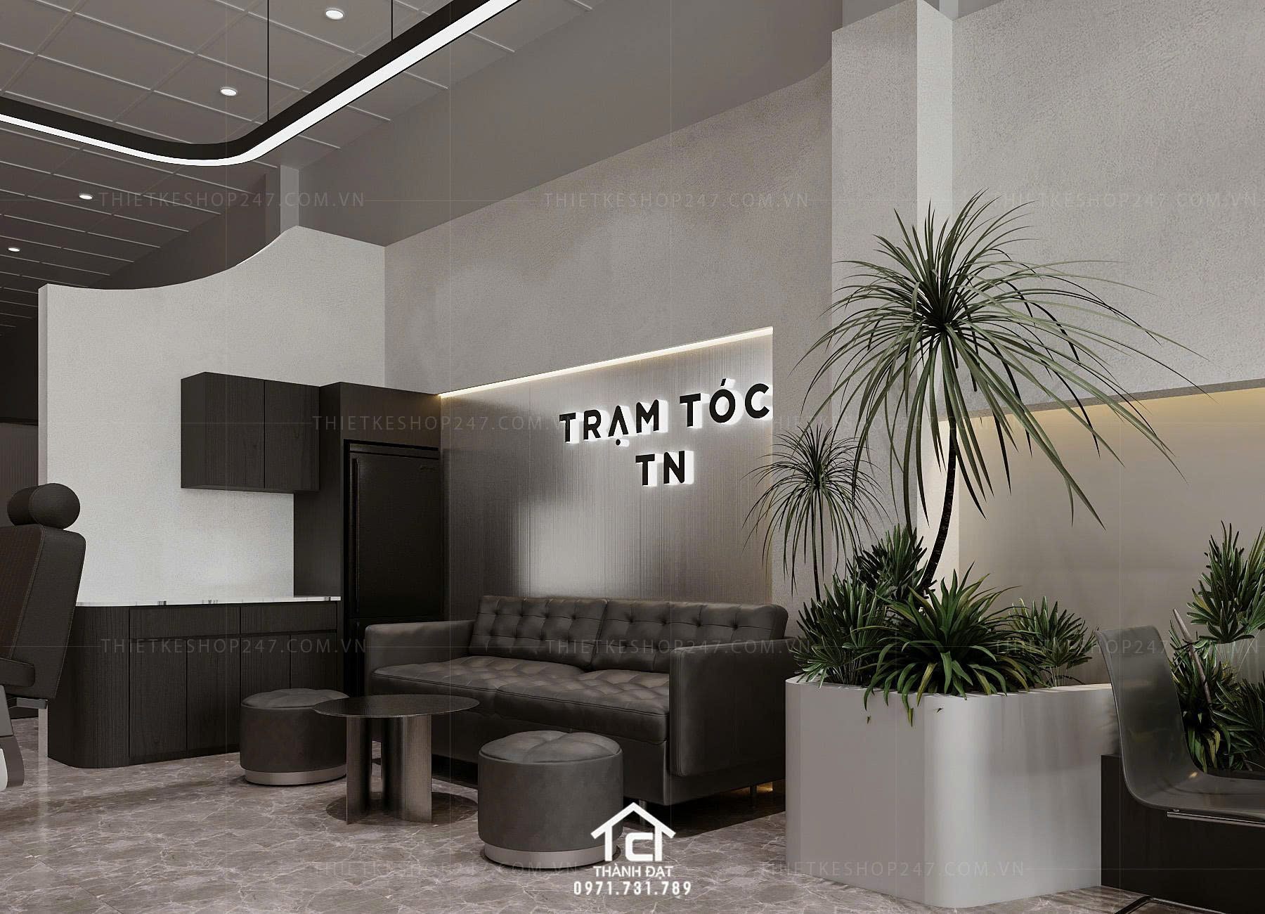 Thiết kế salon tóc đẹp sáng tạo