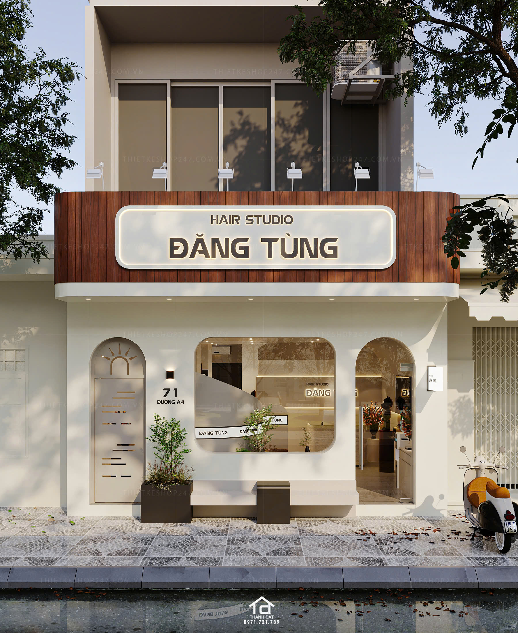 Thiết kế salon tóc đẹp sang trọng