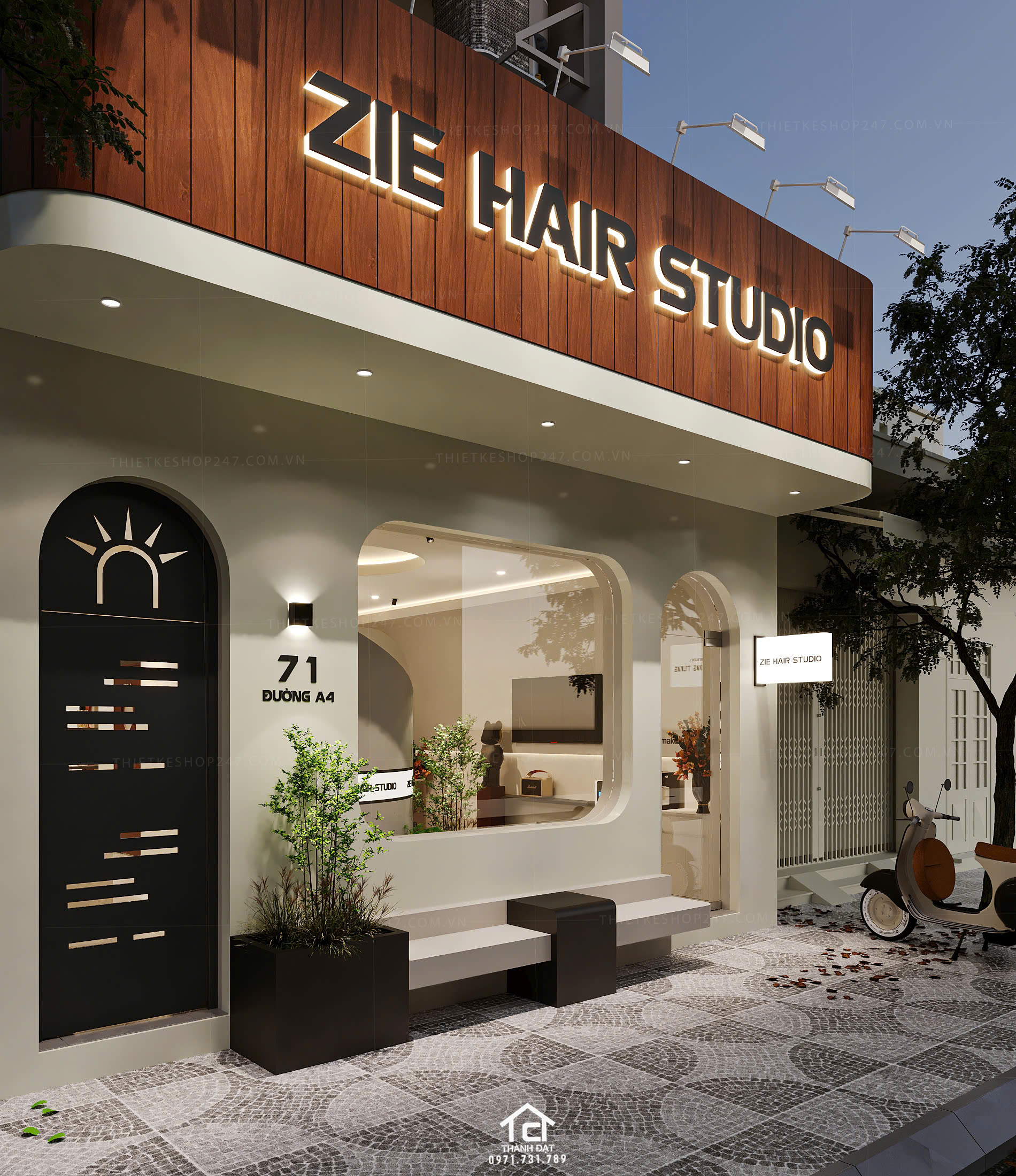 Thiết kế salon tóc đẹp sang trọng