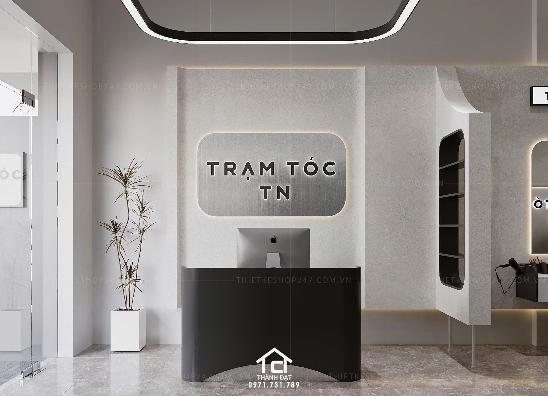 Thiết kế salon tóc đẹp sinh động