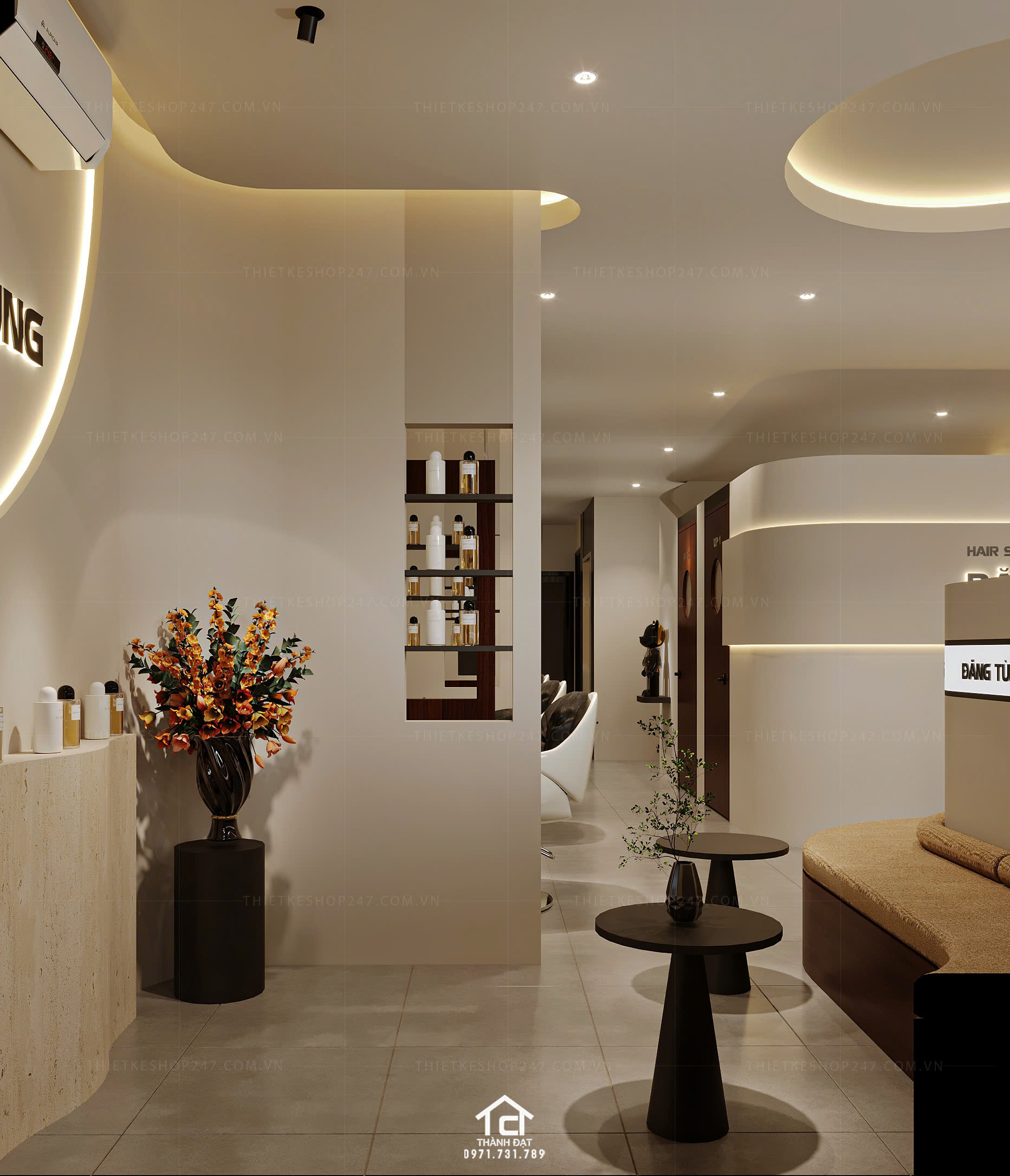 Thiết kế salon tóc đẹp sinh động