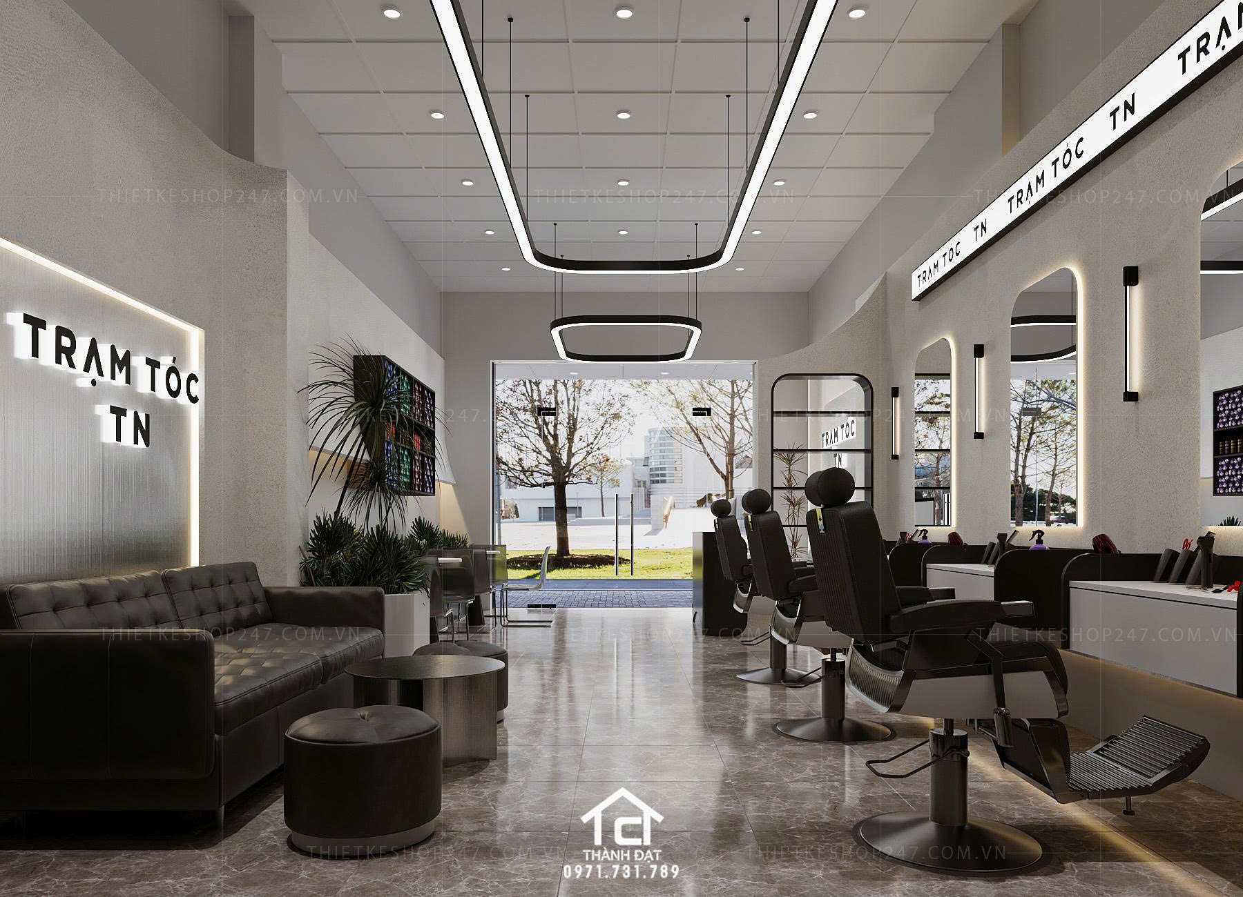 Thiết kế salon tóc đẹp thu hút