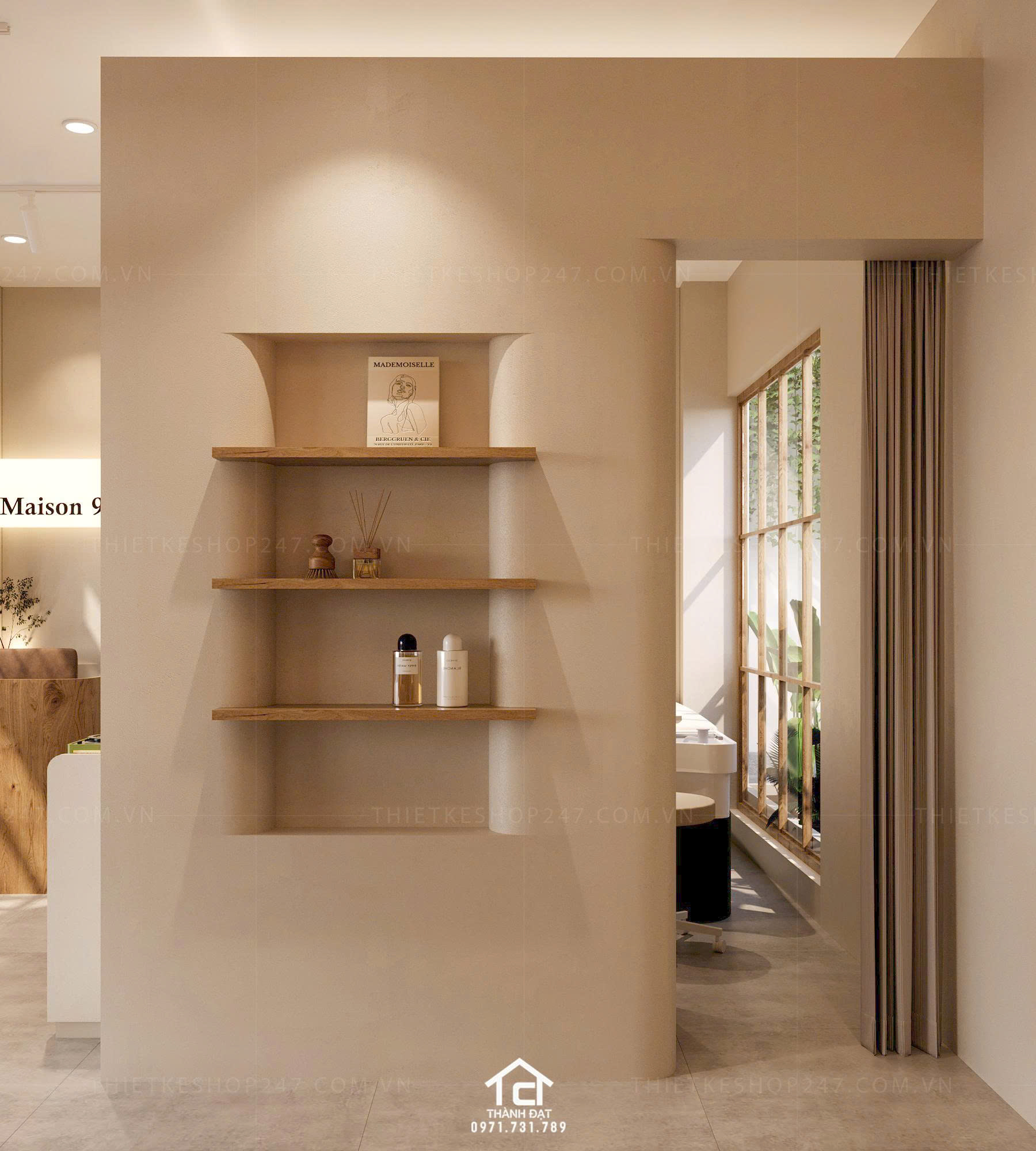 thiết kế salon tóc đẹp thu hút