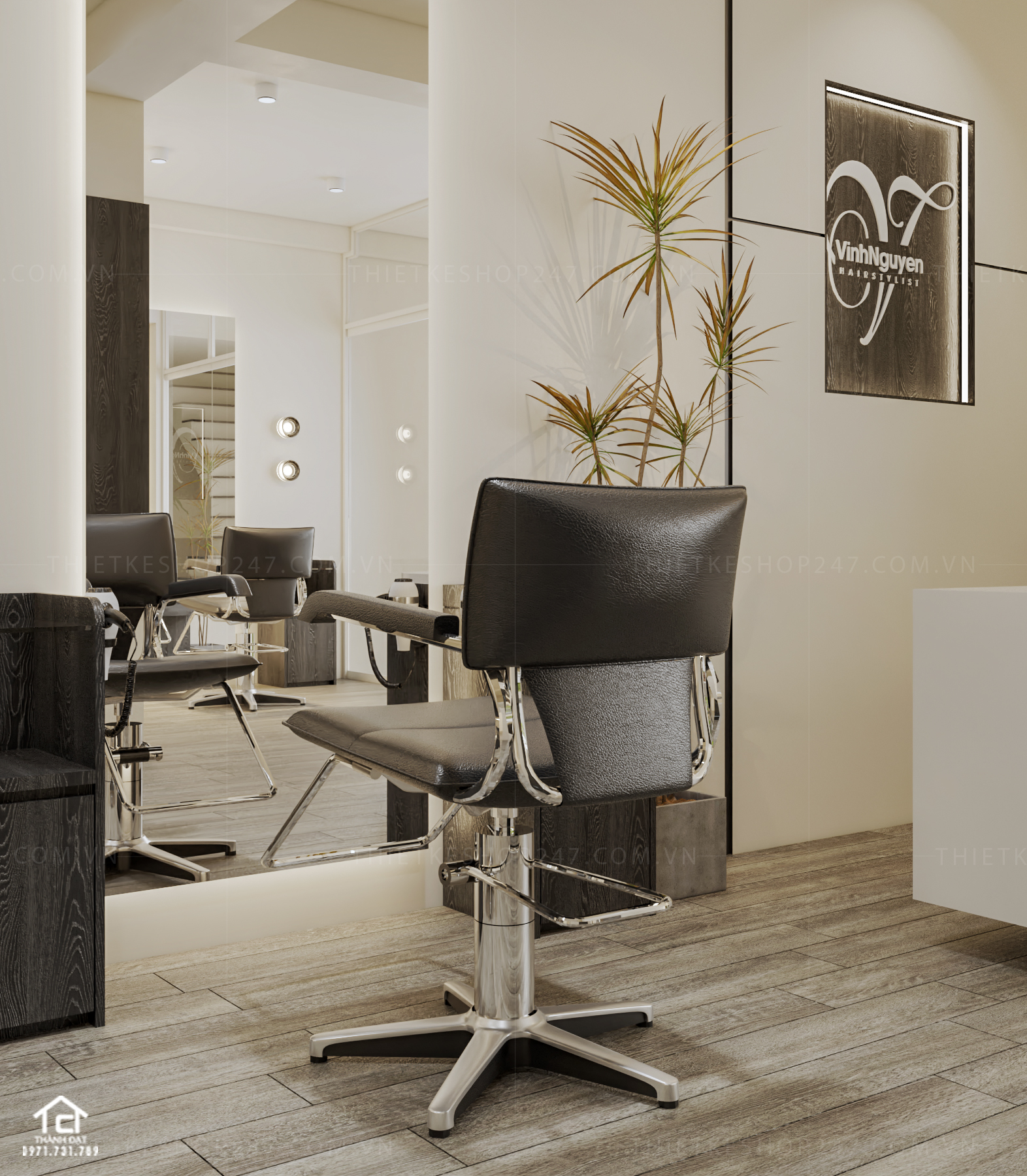 Thiết kế salon tóc đẹp tinh tế