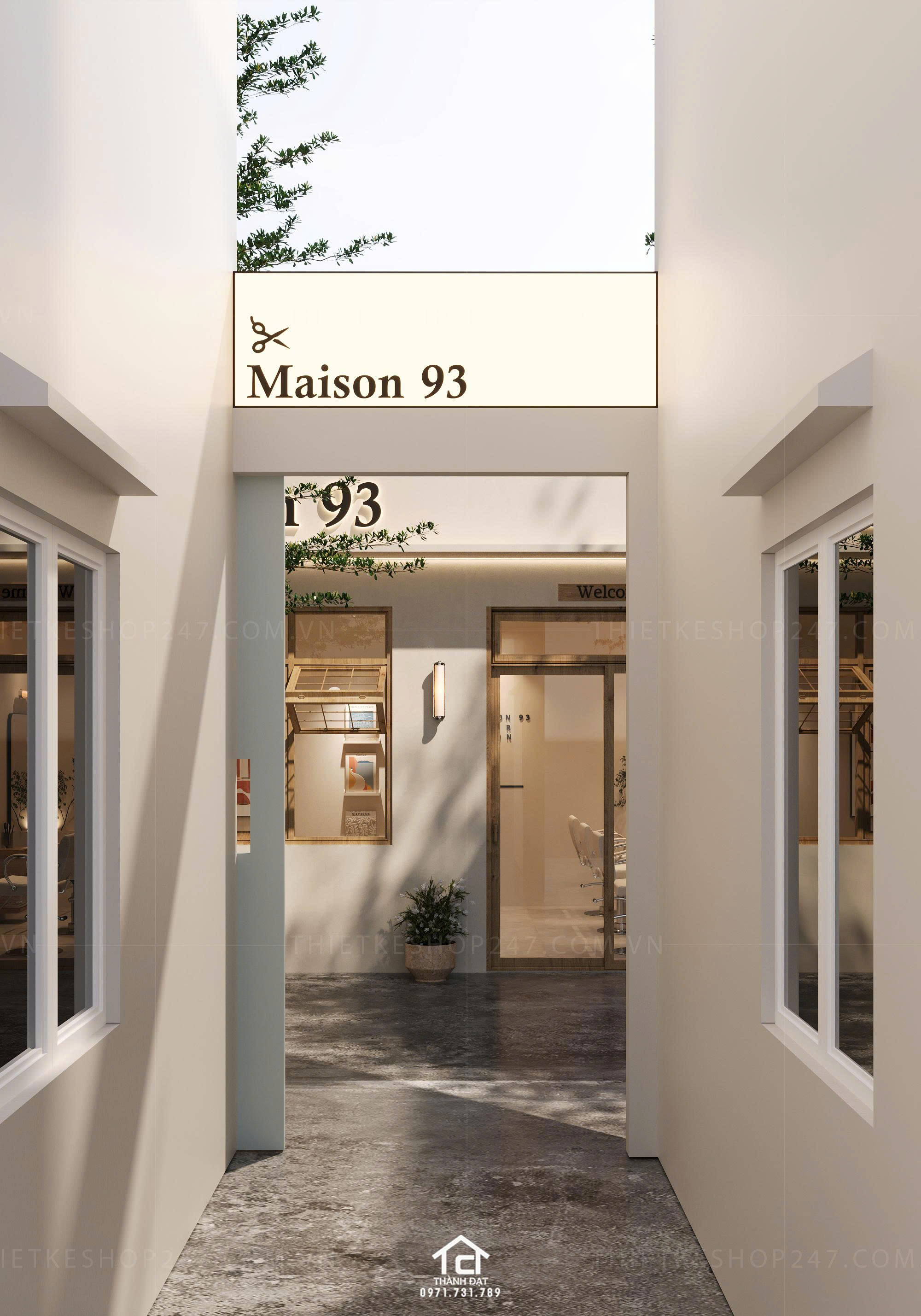 thiết kế salon tóc đẹp tinh tế