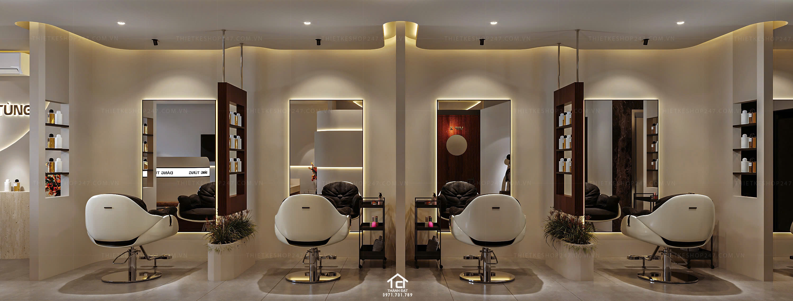 Thiết kế salon tóc đẹp tinh tế