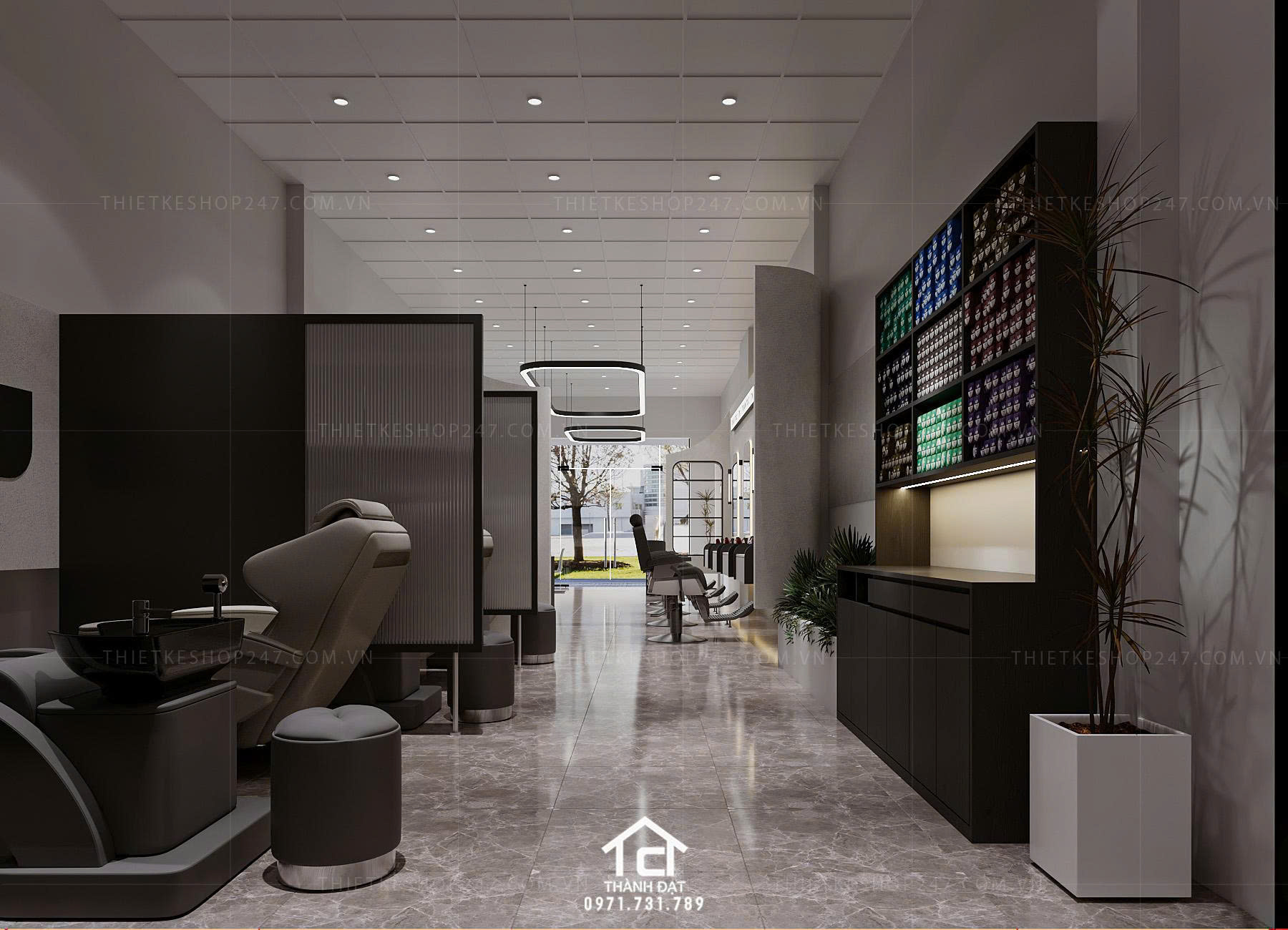 Thiết kế salon tóc đẹp trẻ trung