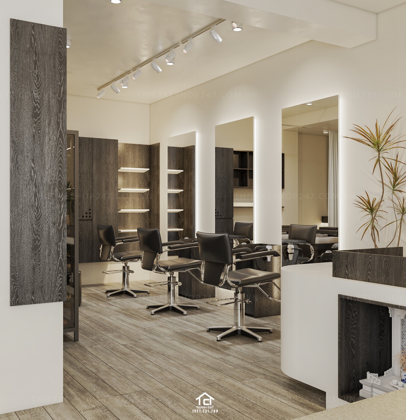 Thiết kế salon tóc đẹp trẻ trung