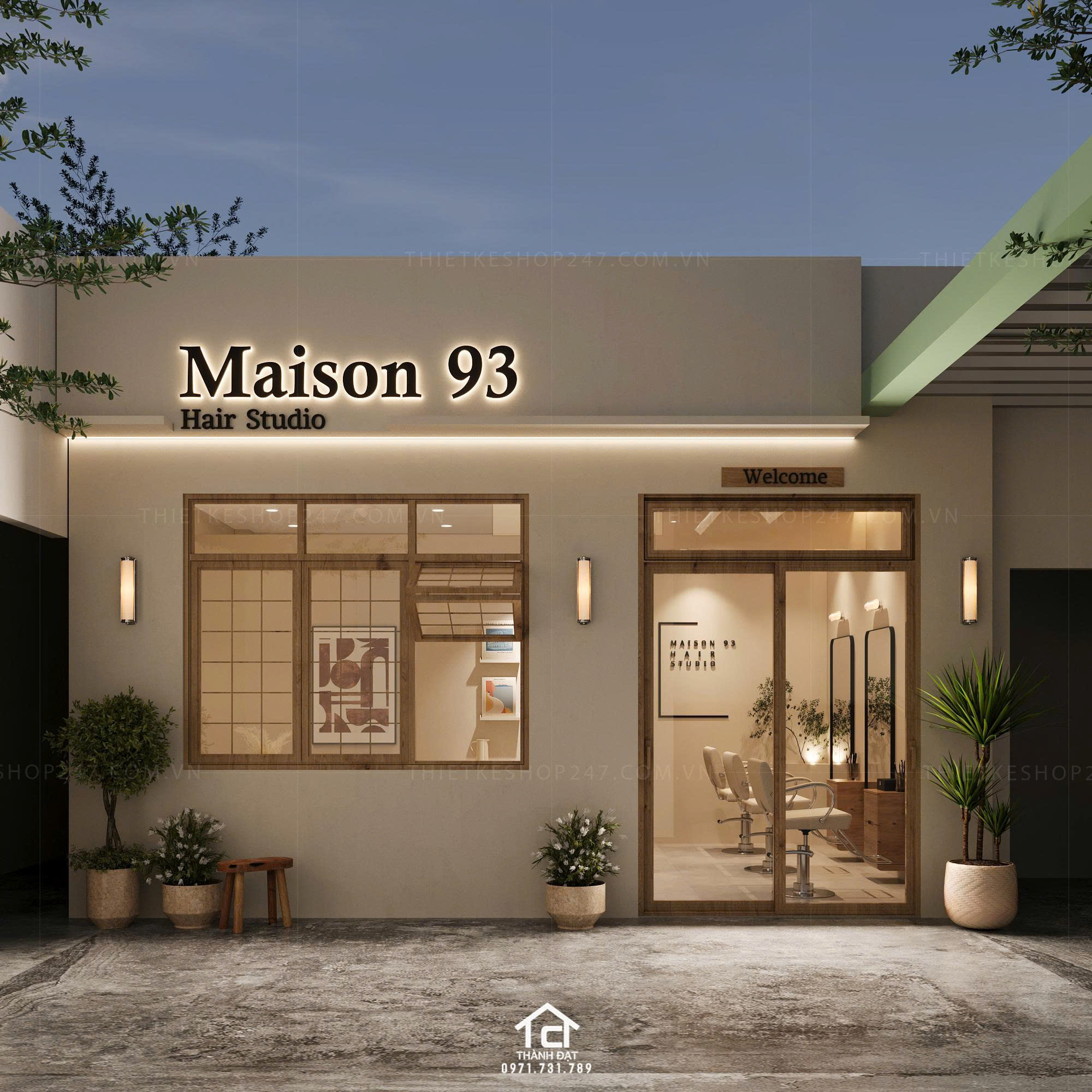 thiết kế salon tóc đẹp 