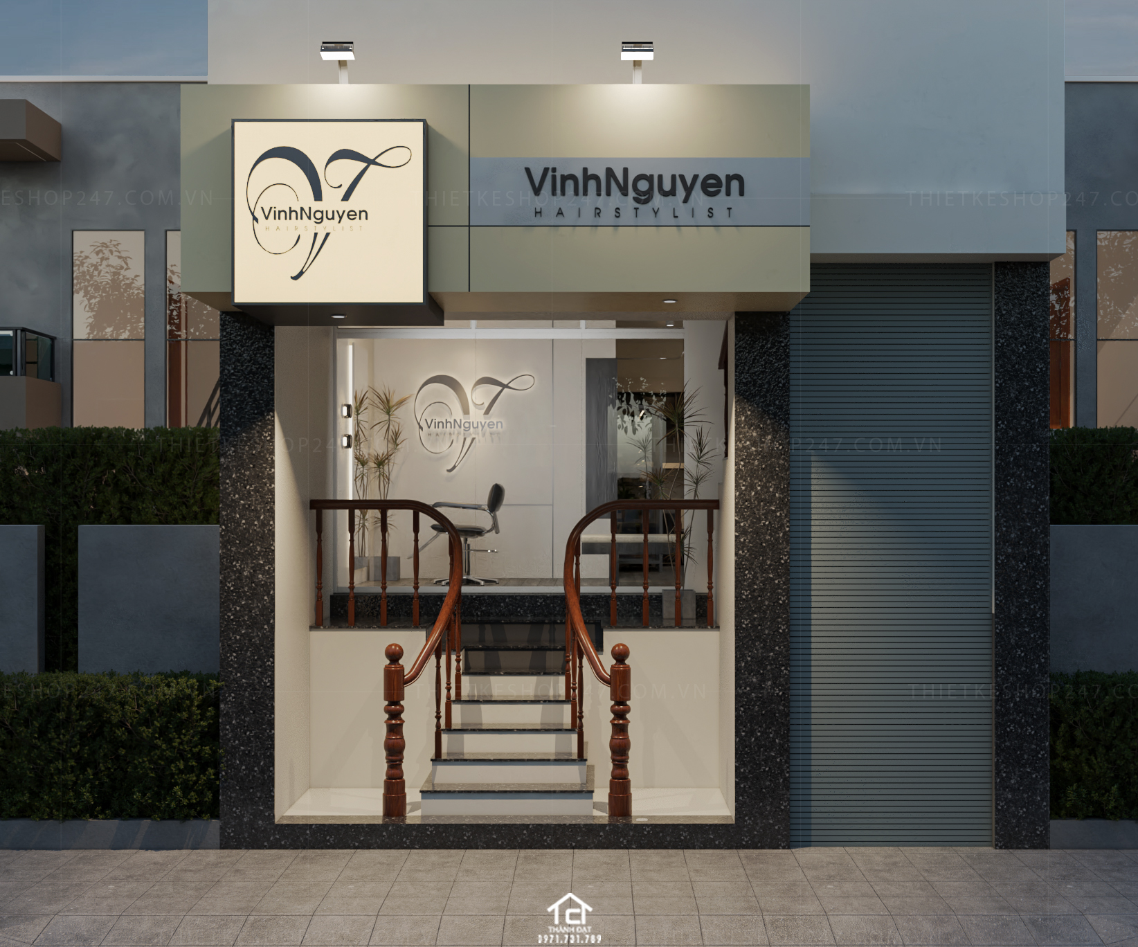 thiết kế salon tóc đẹp