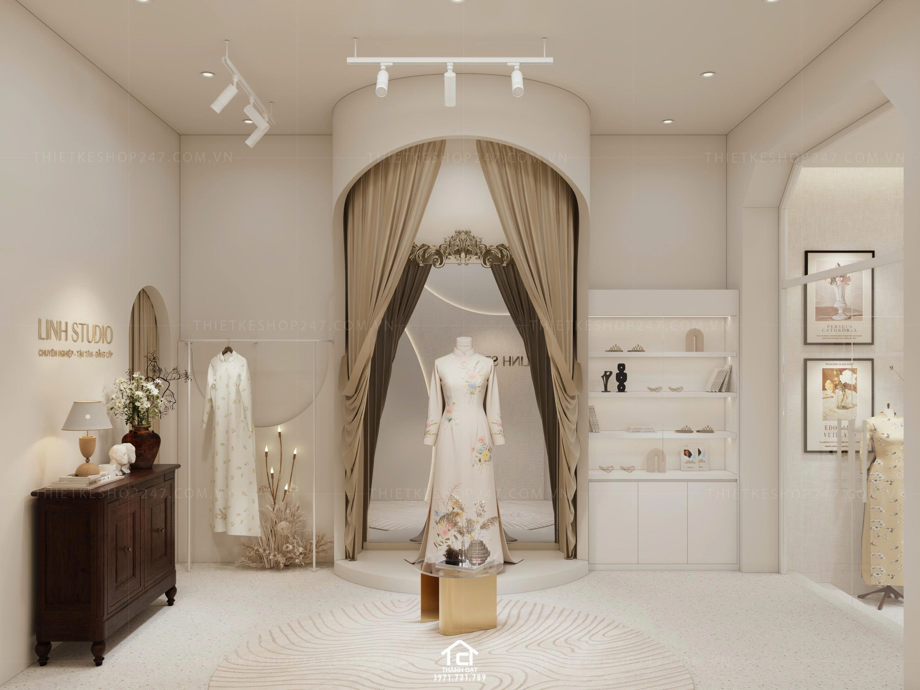 Thiết kế shop áo dài đẹp ấn tượng
