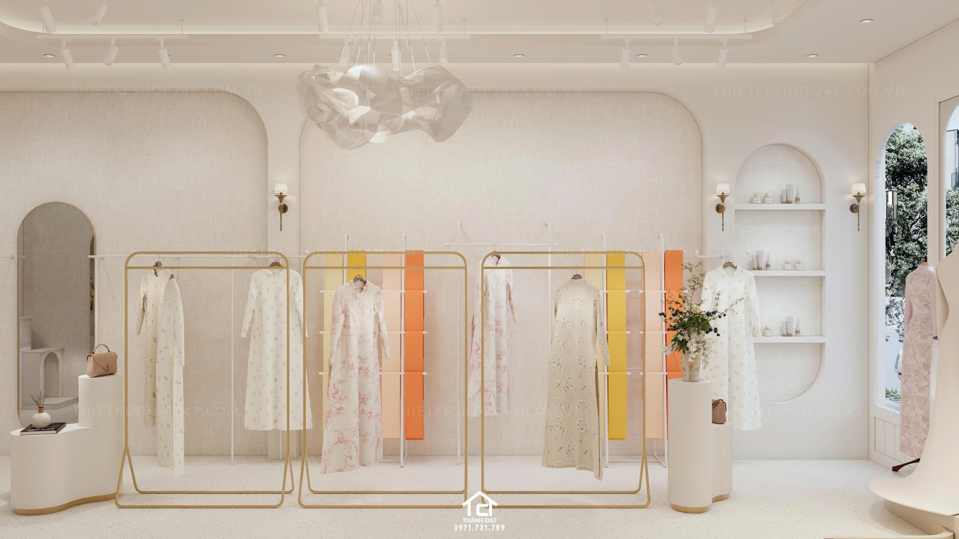 Thiết kế shop áo dài đẹp
