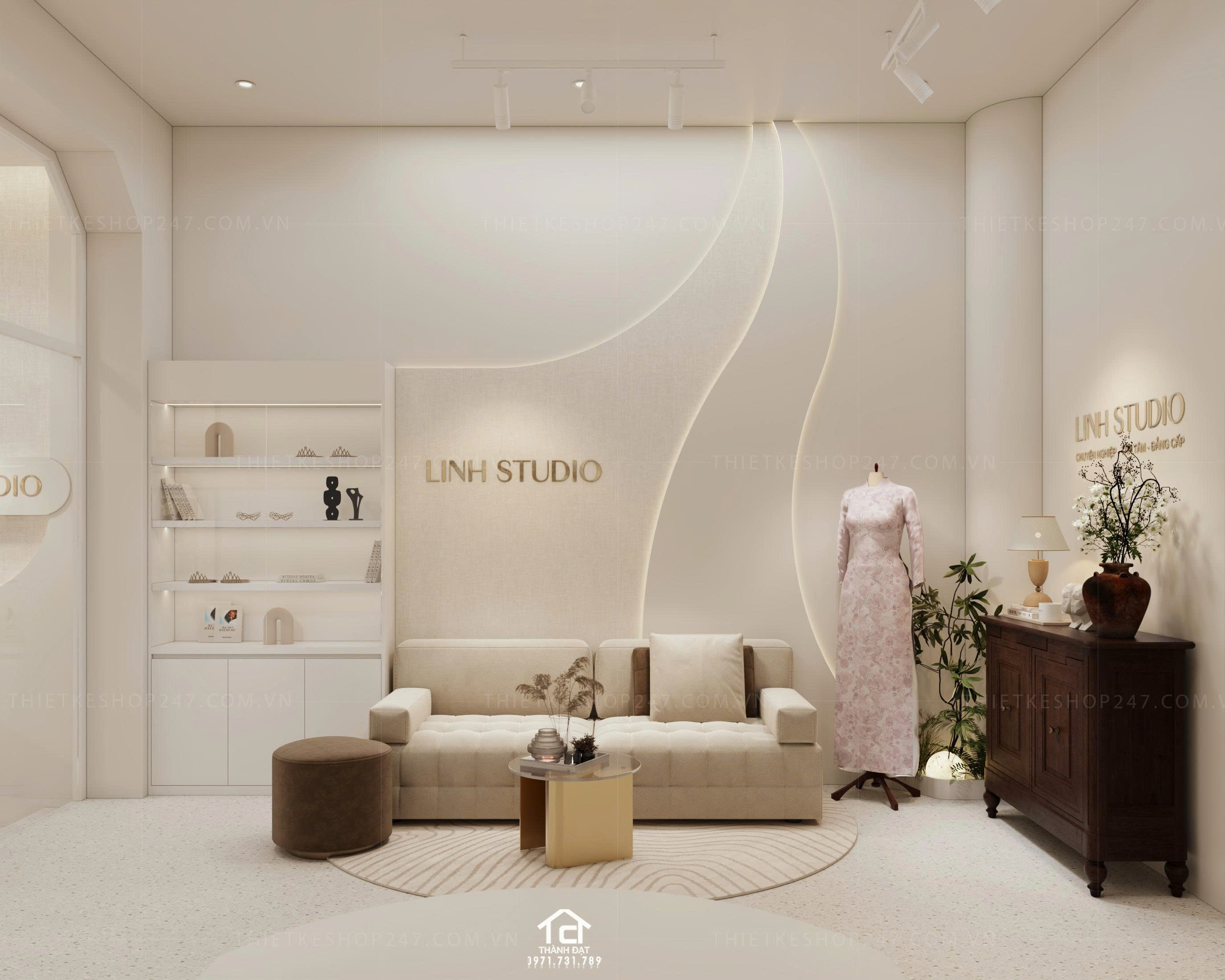 Thiết kế shop áo dài đẹp năng động