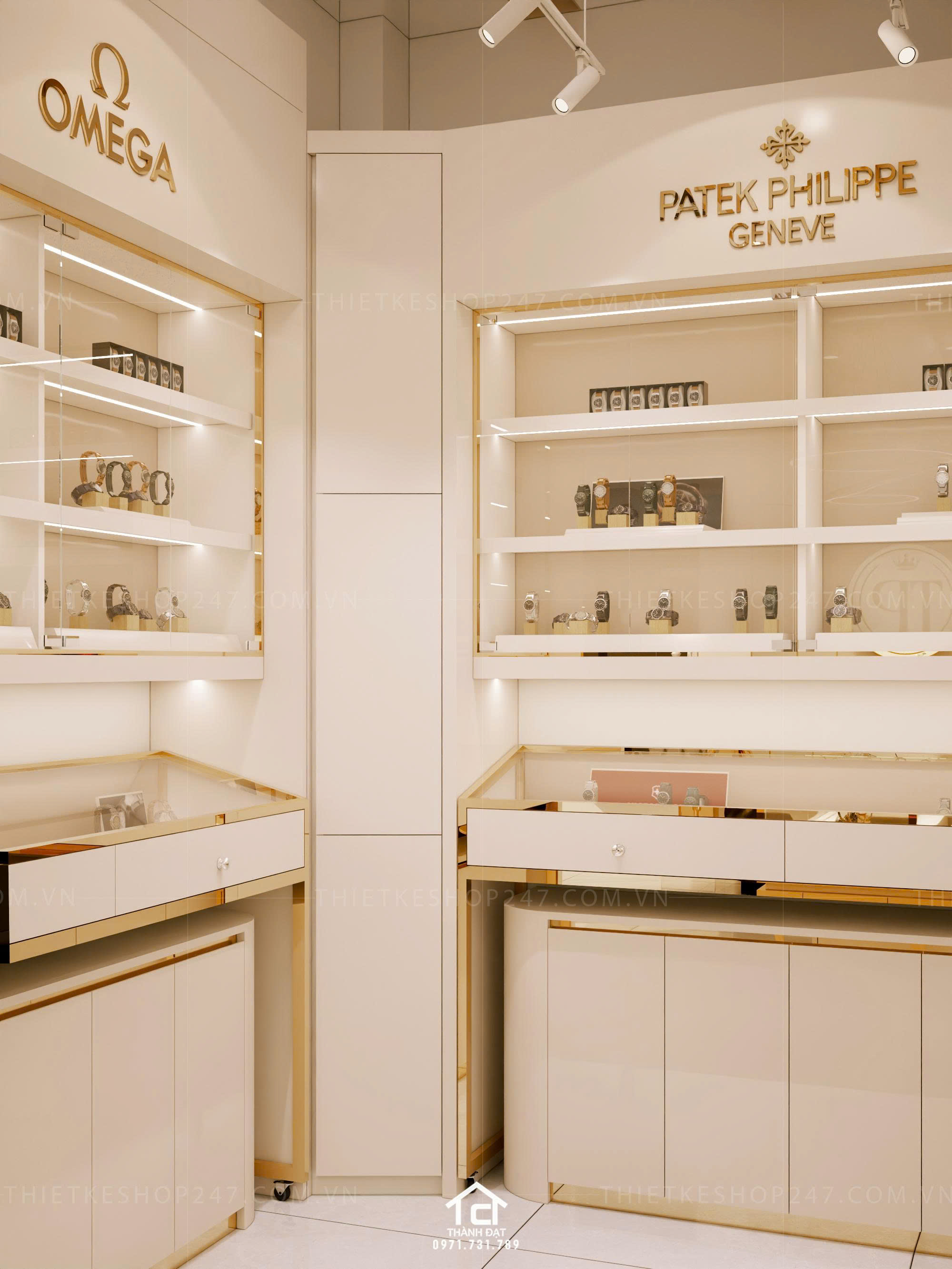 Thiết kế shop đồng hồ đẹp bắt mắt