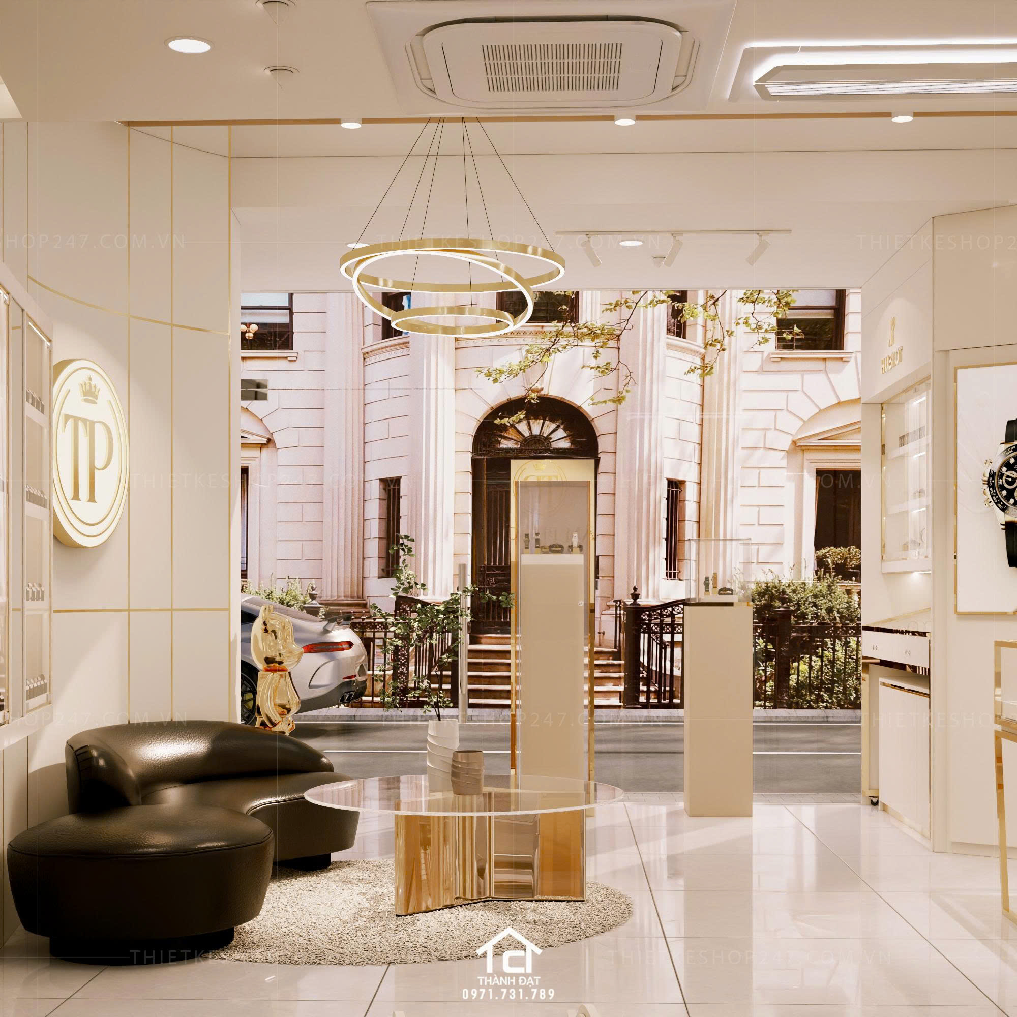 Thiết kế shop đồng hồ đẹp hiện đại